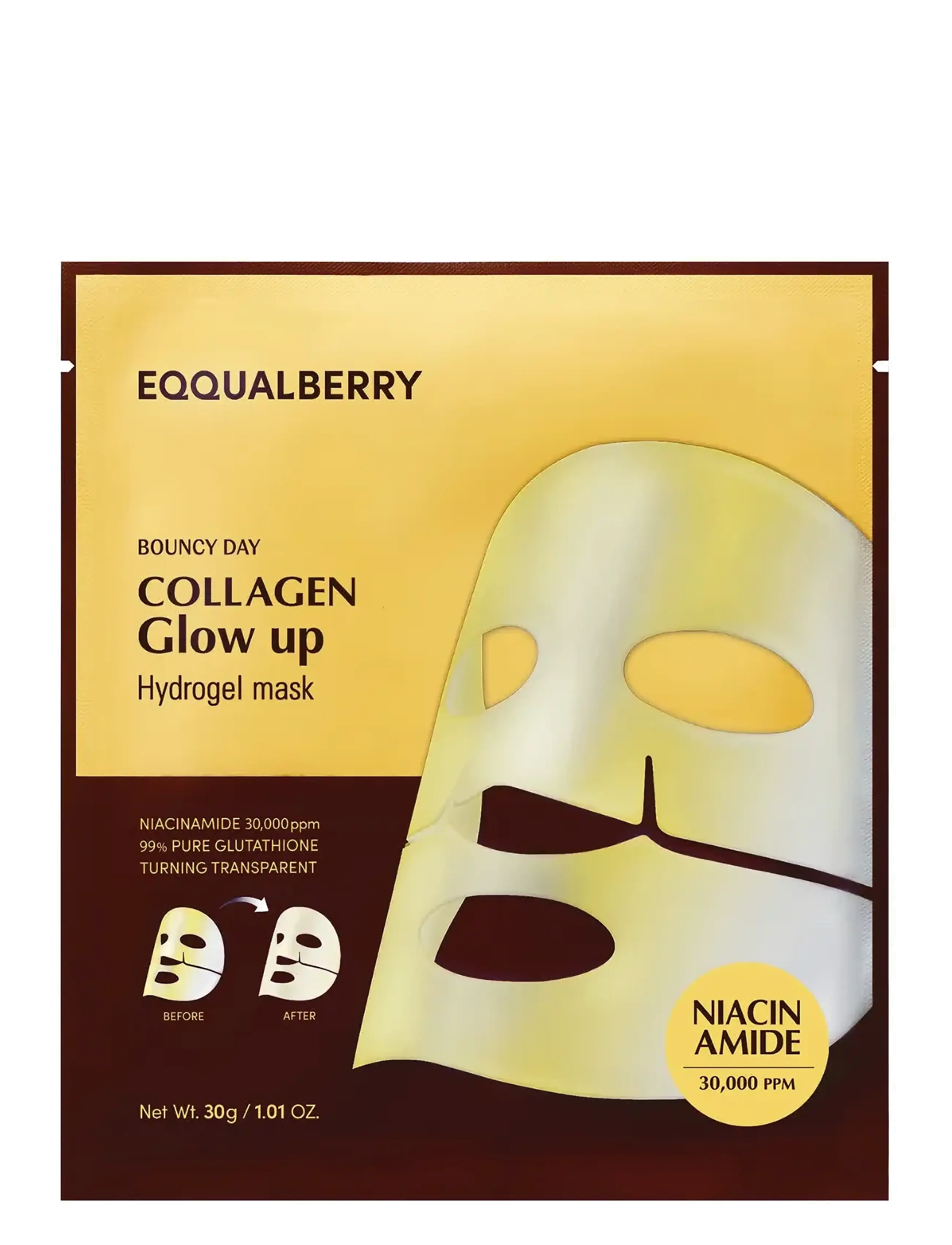 Eqqualberry Collagen Glow up Hydrogel Mask - Hudpleje - CLEAR / undefined