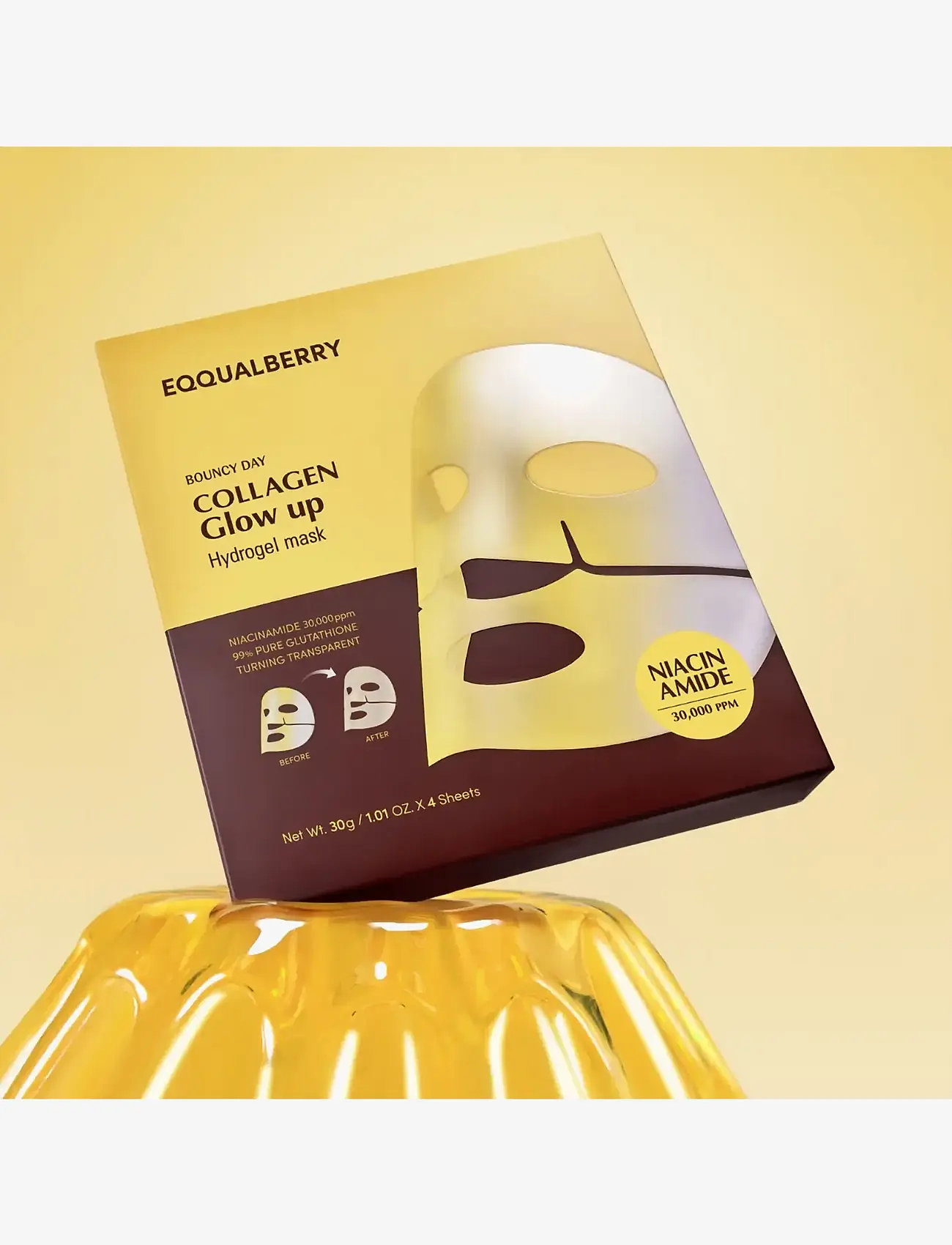 Eqqualberry - Collagen Glow up Hydrogel Mask - sheet masks - clear - 2