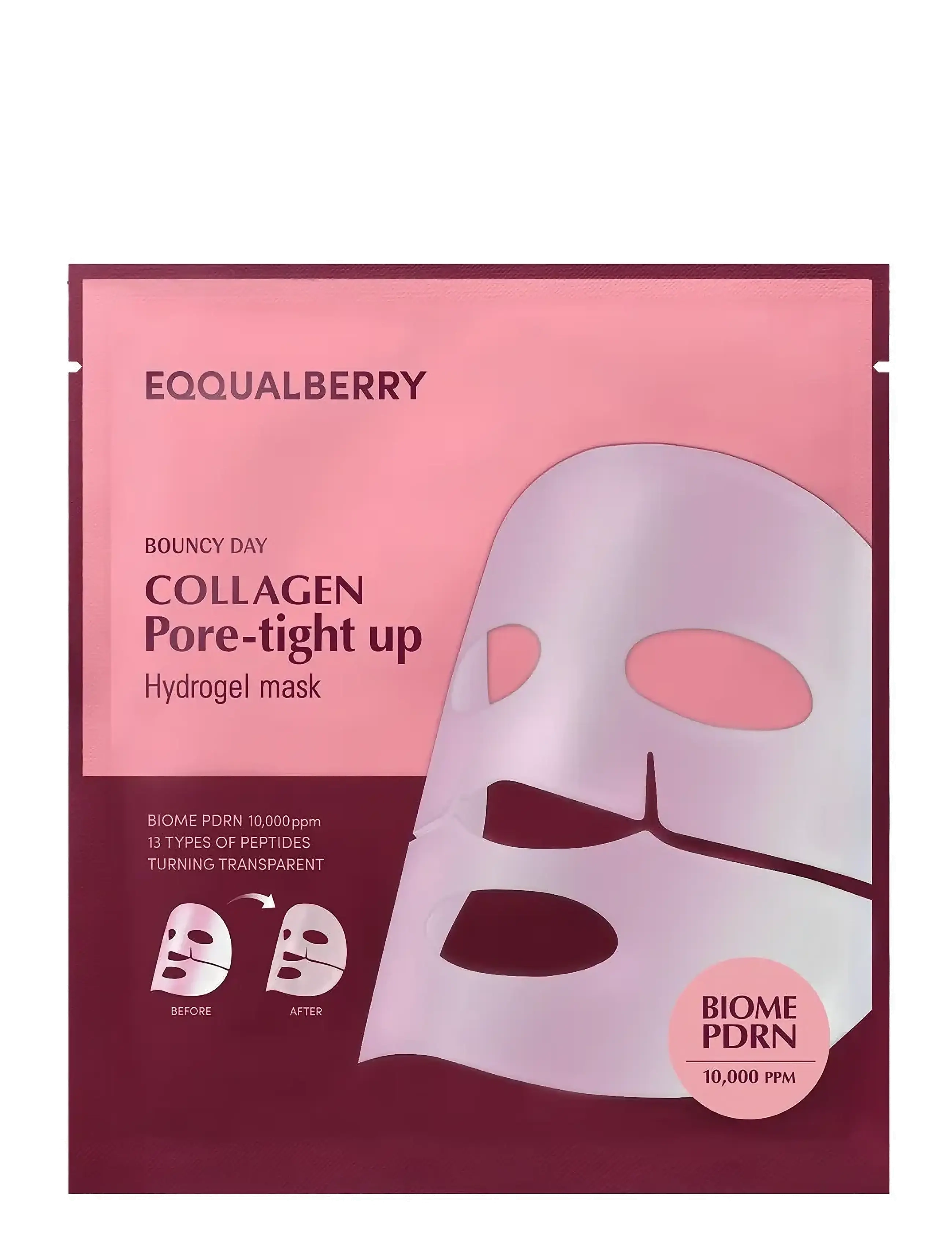 Eqqualberry Collagen Pore-tight up Hydrogel Mask - Hudpleje - CLEAR / undefined
