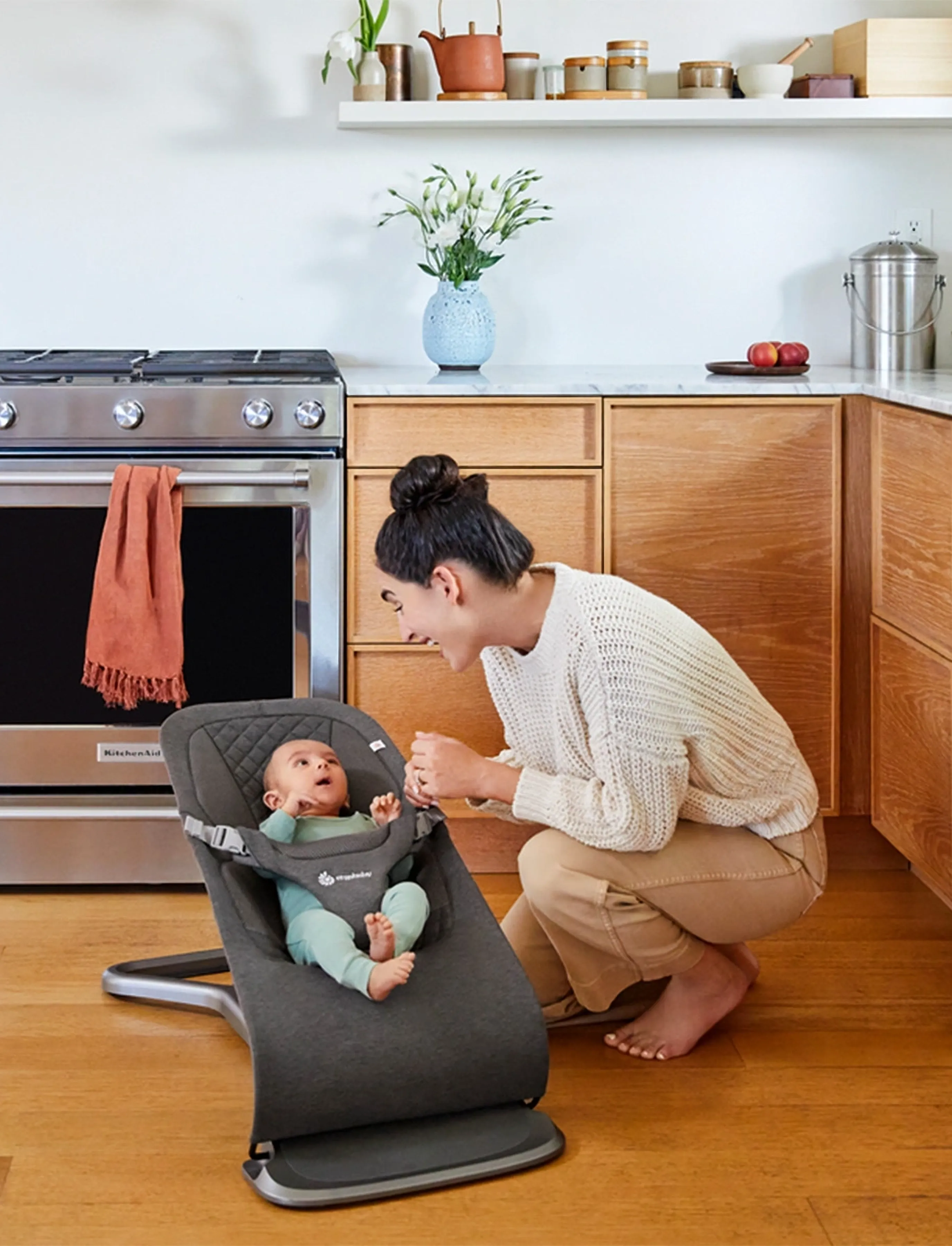 Ergobaby - Evolve 3-in-1 Bouncer - skråstole - charcoal grey - 3