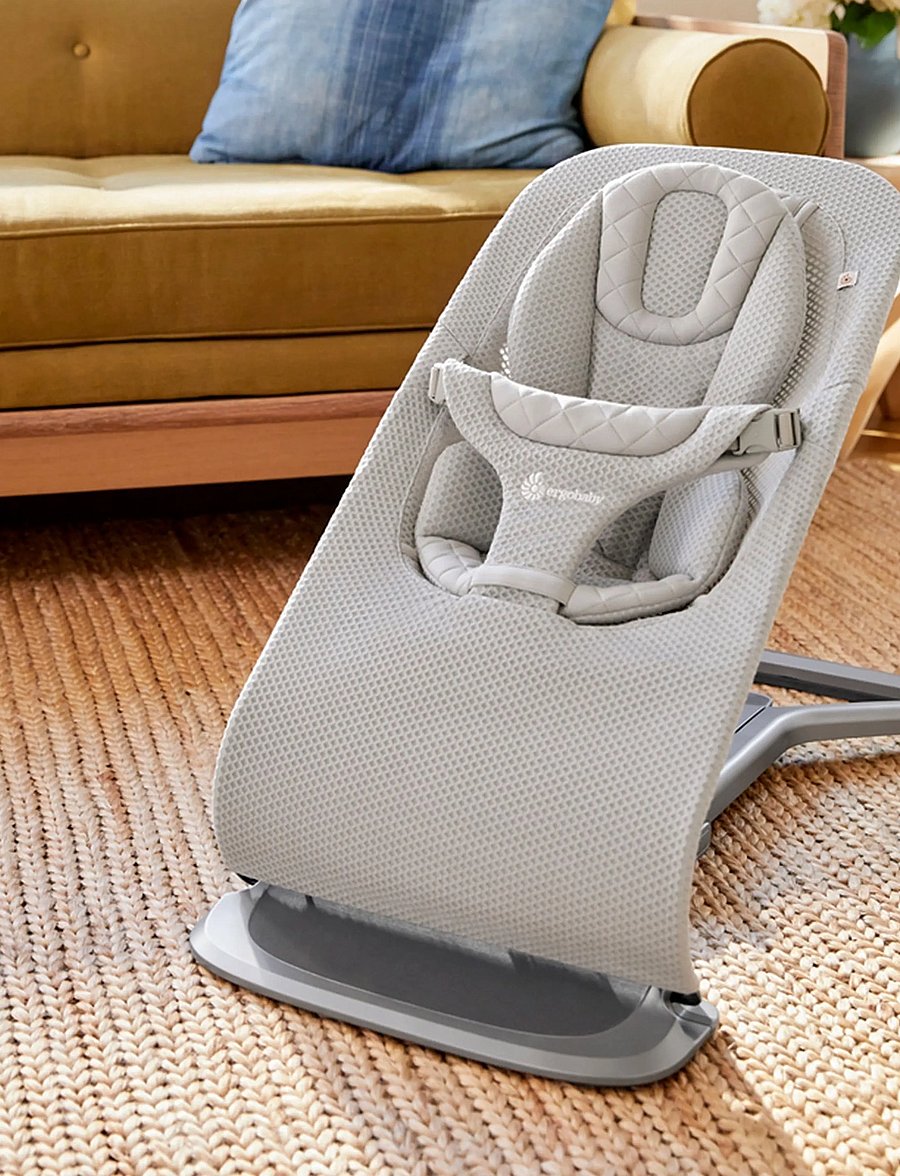 Ergobaby - Evolve 3-in-1 Bouncer Mesh - ungbarnastólar - light grey - 3
