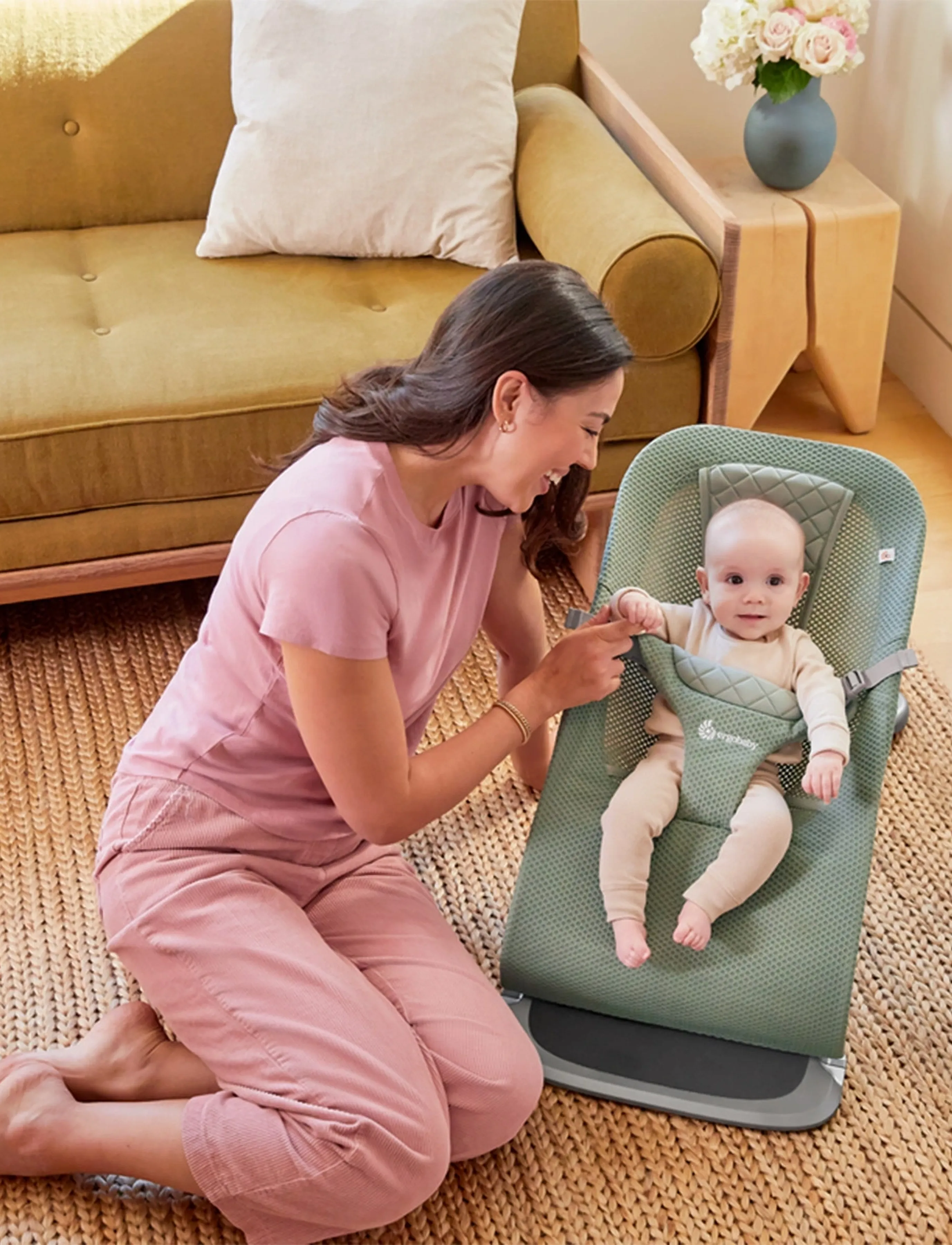 Ergobaby Evolve 3-In-1 Bouncer Mesh, One Size, Green, Baby Og Graviditet > Baby Bouncers & Swings, Børn