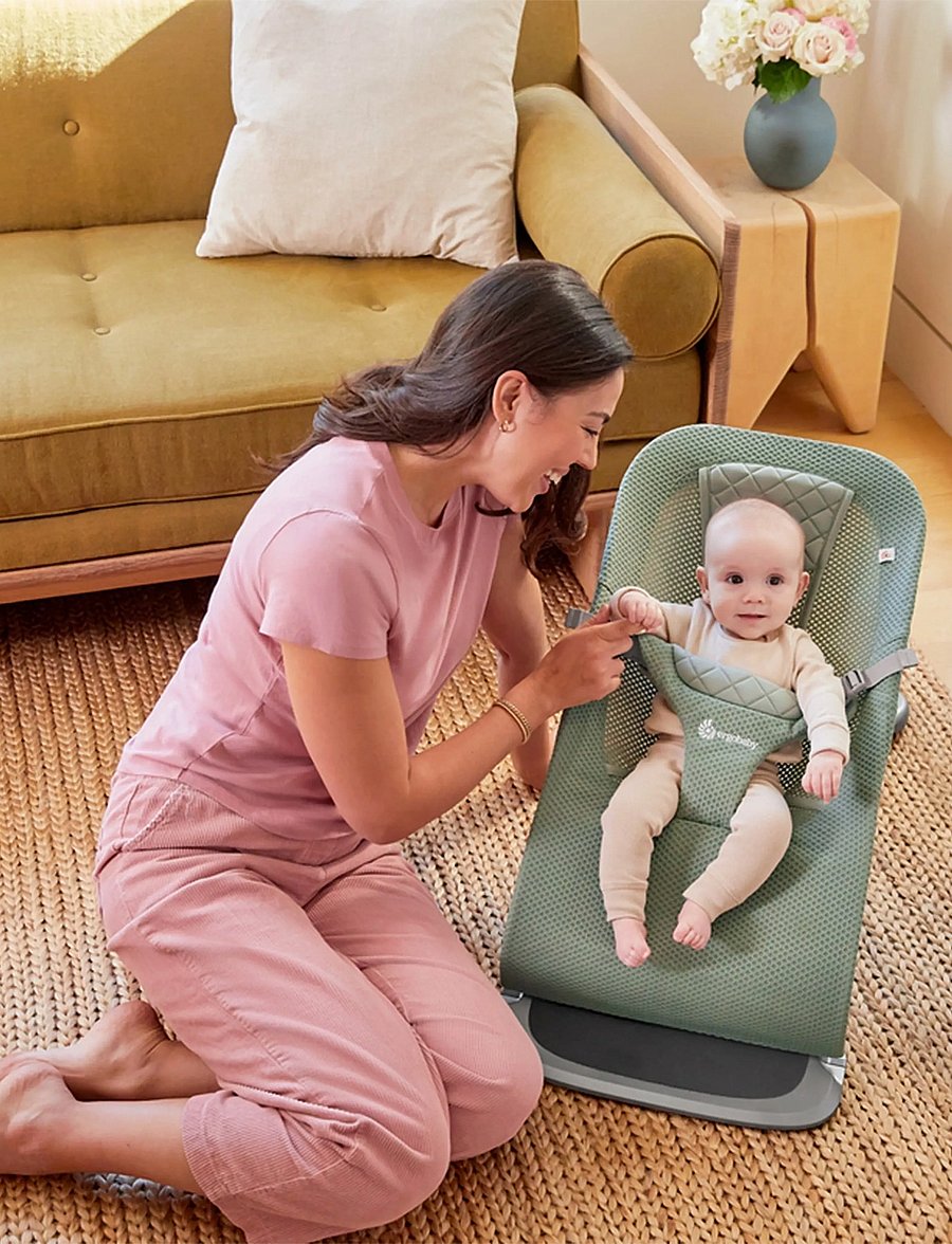 Ergobaby - Evolve 3-in-1 Bouncer Mesh - babysitters - sage green - 0