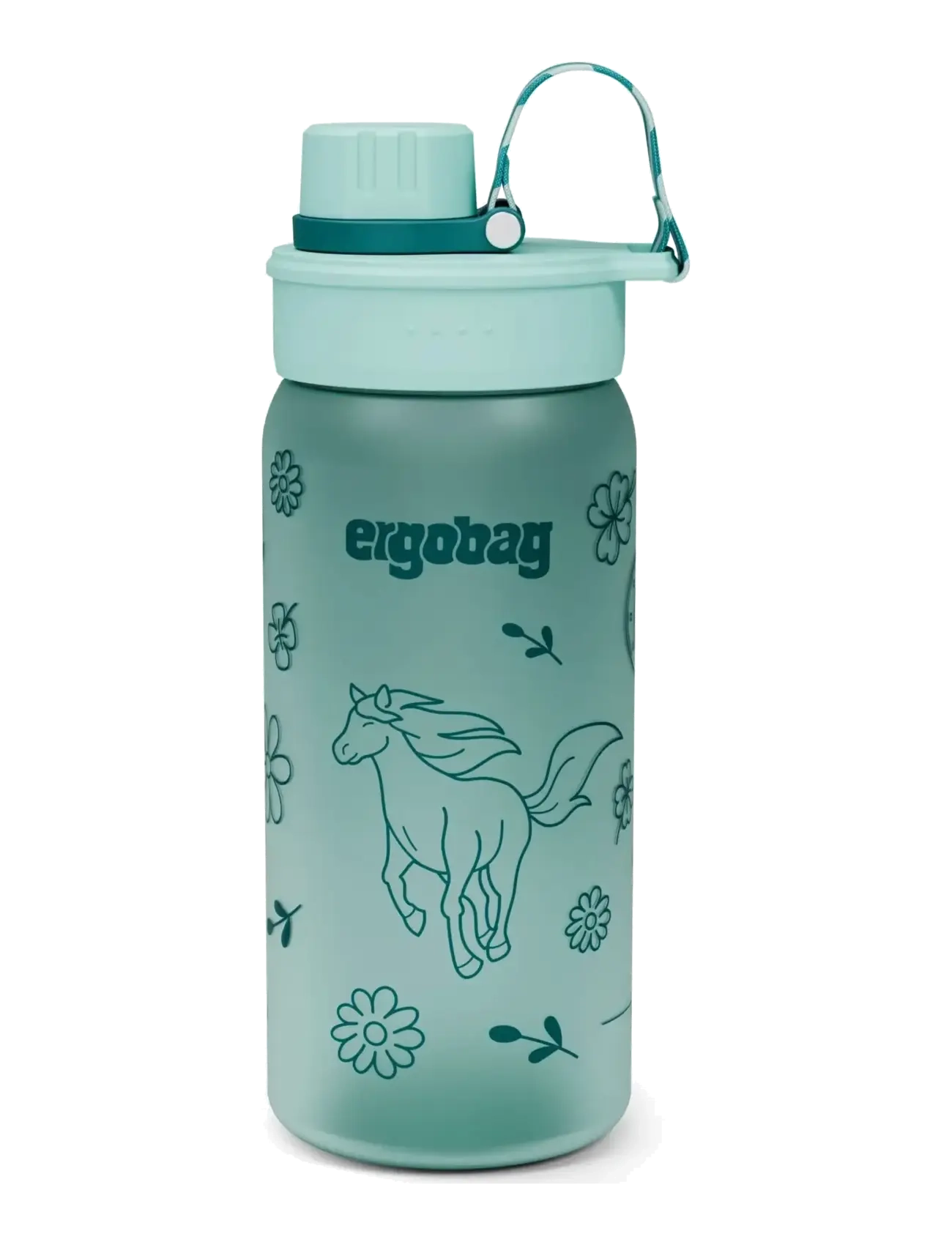 Ergobag Bottle Horse, 550 ml, Home, Grün - Meal Time, Kinder