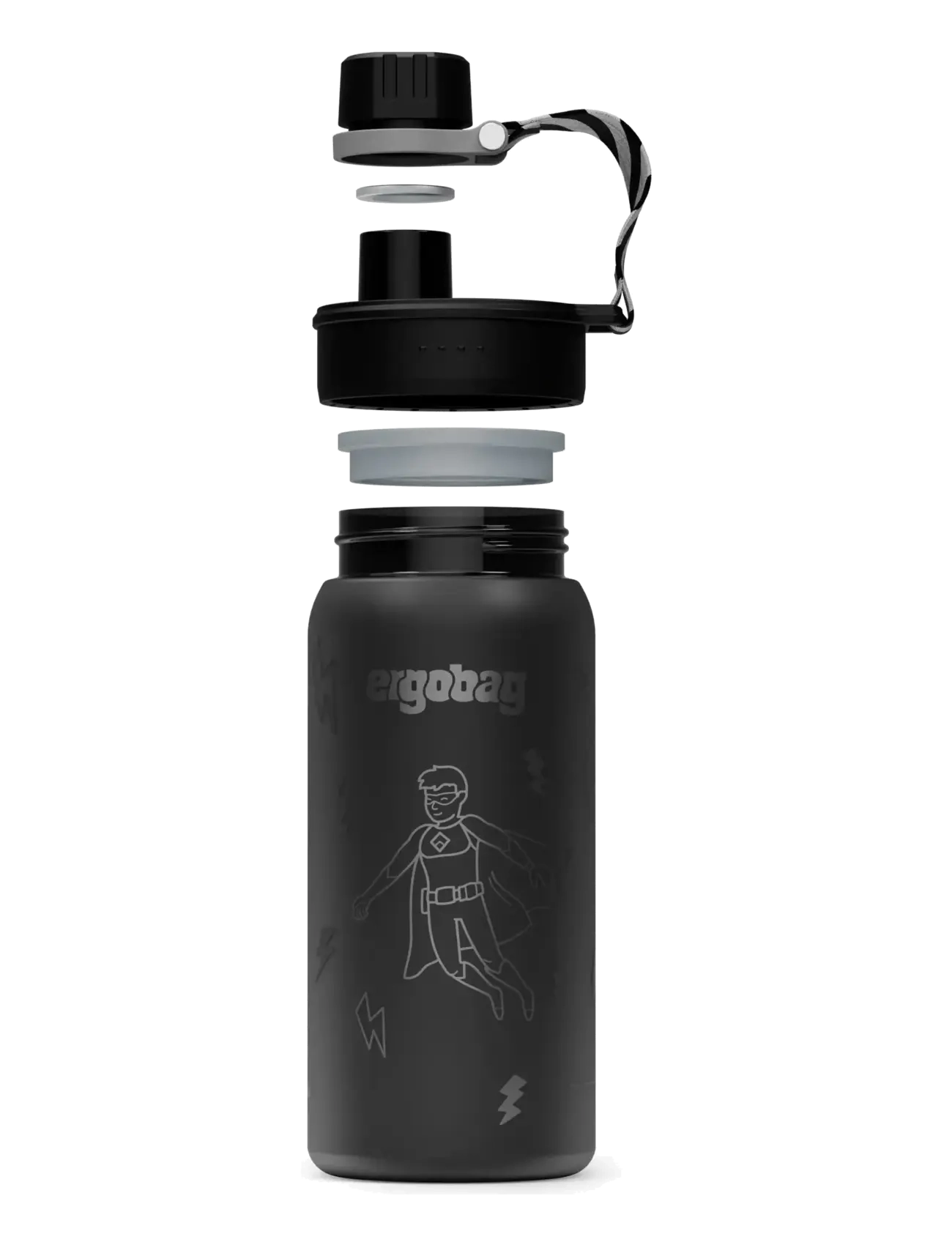 Ergobag - BOTTLE Superhero - vandflasker - black - 2