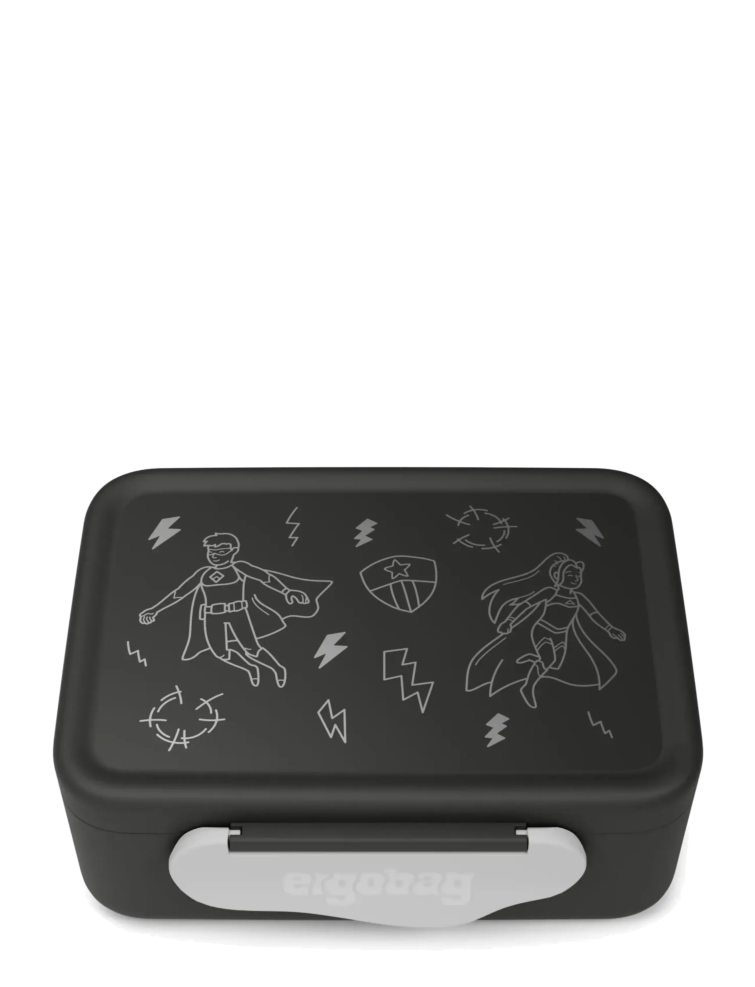 Ergobag Lunchbox Superhero, 1 L, Meal Time, Schwarz - Lunch Boxes, Kinder
