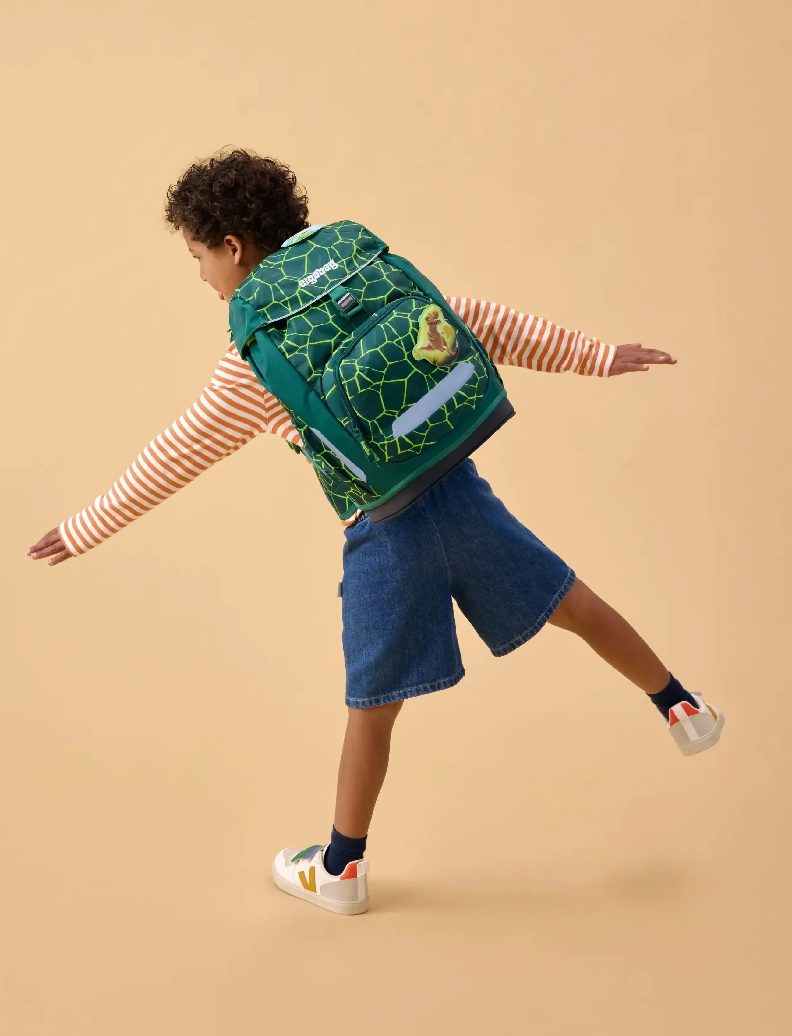 Ergobag Flex Bearrex, Børn, Dinosaur Skoletaske, Grøn, Str: 23 L
