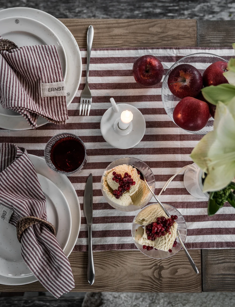 ERNST - Kitchentowel - köögirätikud - red/white - 1