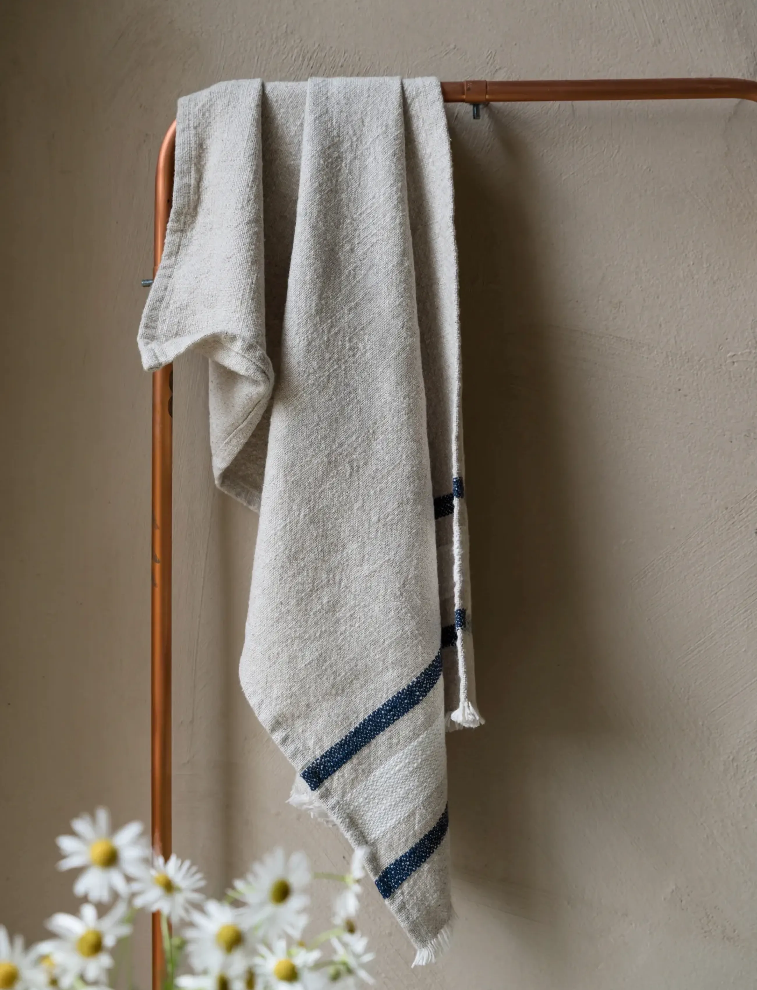ERNST - Kitchentowel - küchenhandtücher - natural/white/blue - 2