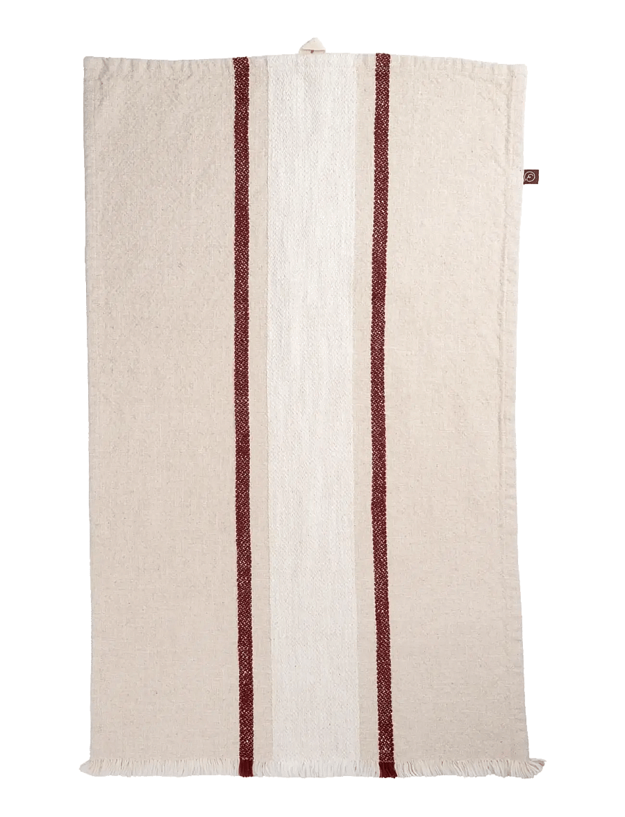 ERNST - Kitchentowel - köögirätikud - natural/white/red - 1