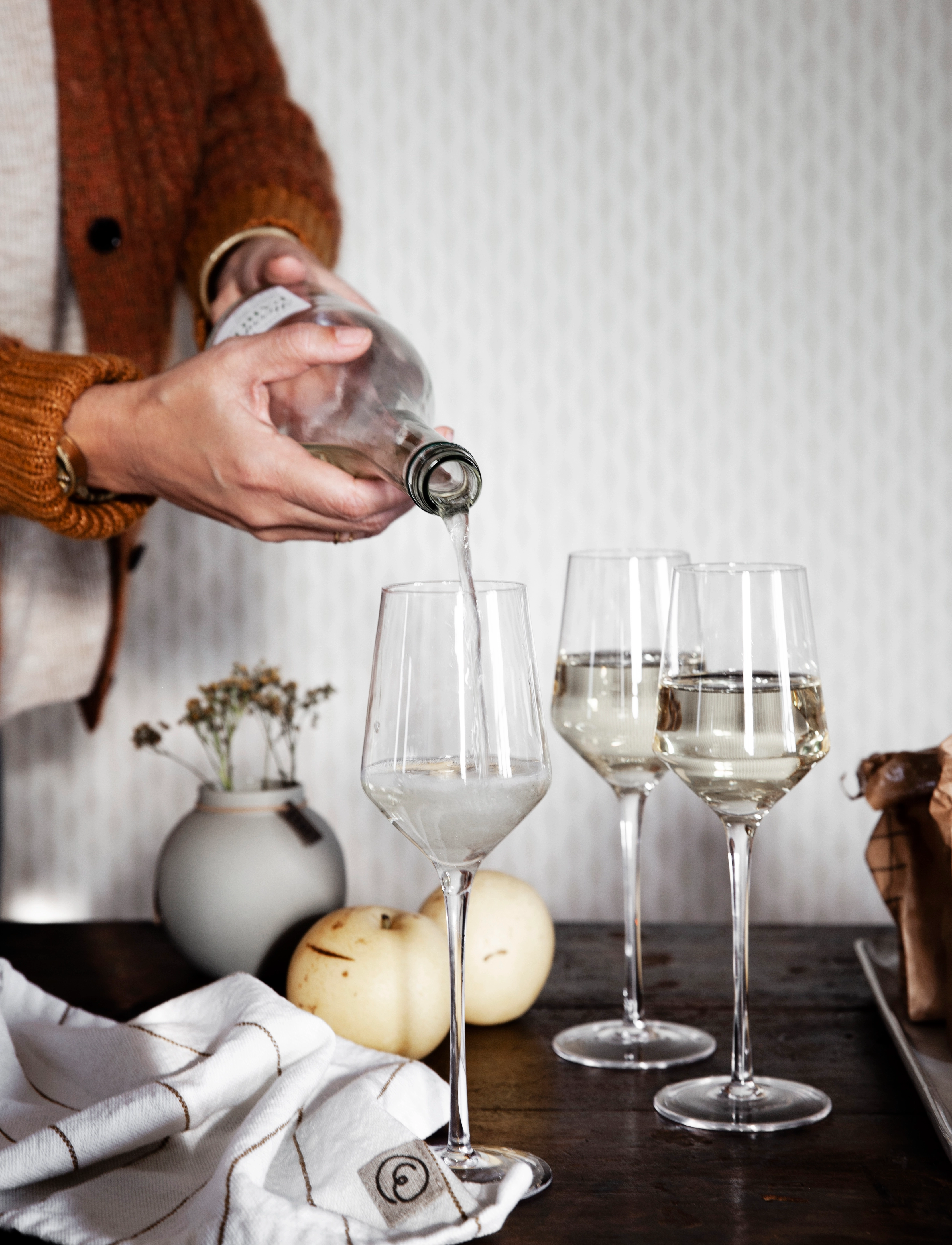 ERNST Glas Til Mousserende Drikke, 30 CL, Wine Glass, Nackt - White Glasses, Homeware