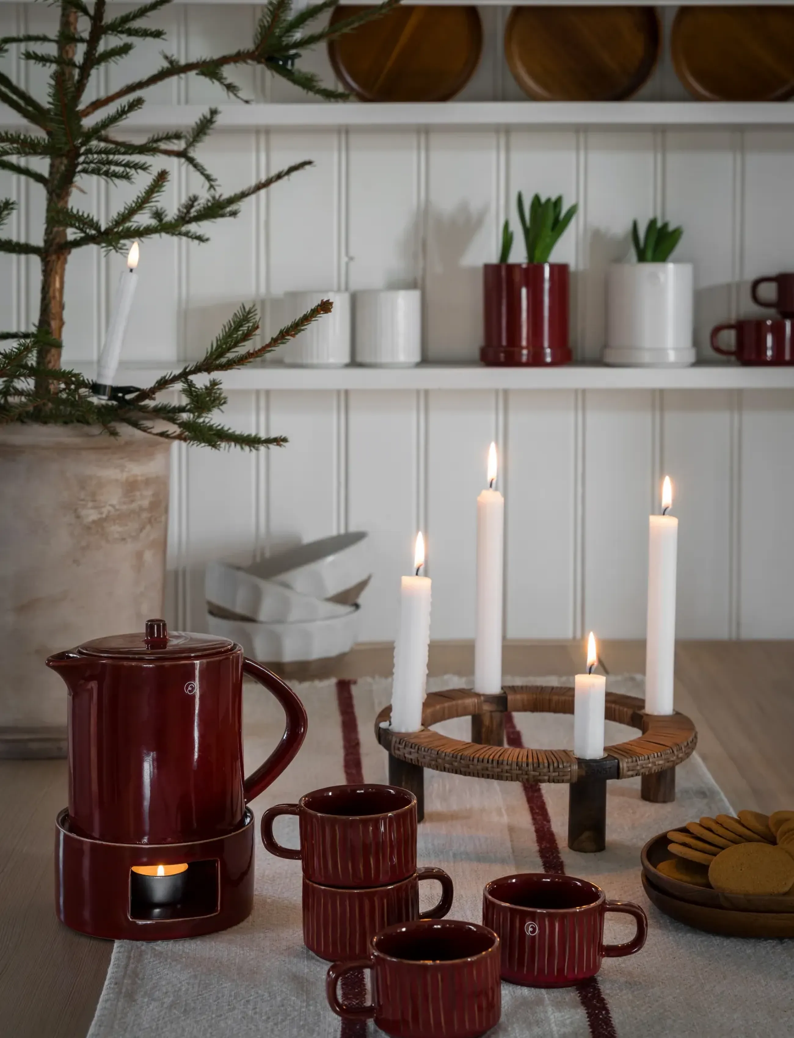 ERNST - Jug and heater - teekannud - red - 2