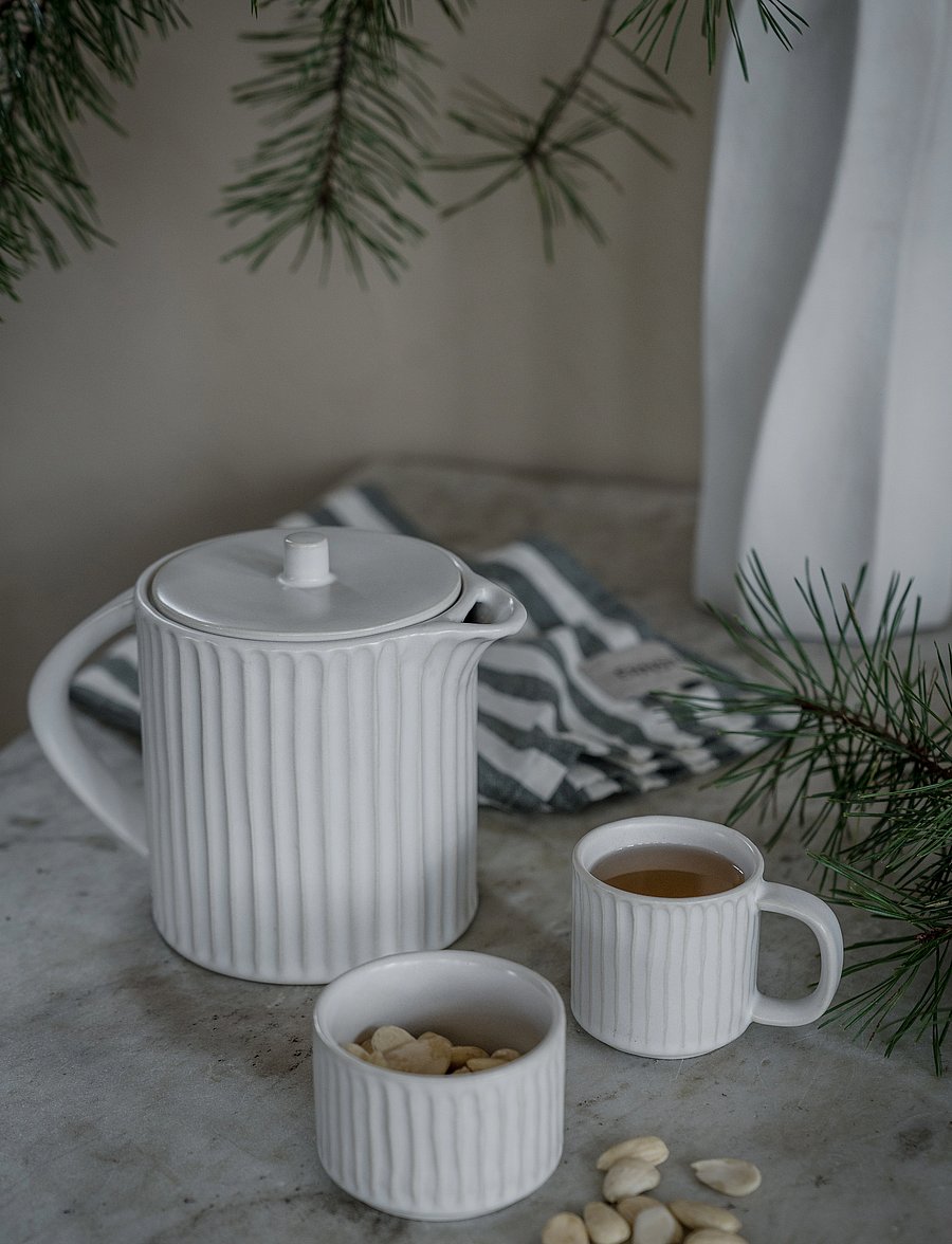 ERNST - Jug and heater - veinikarahvinid - natural white - 0