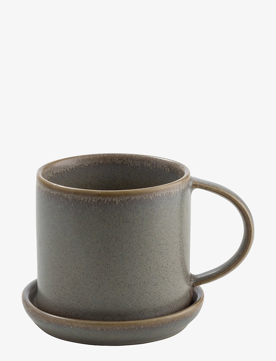 ERNST - Cup w saucer - teetassen - grey - 0