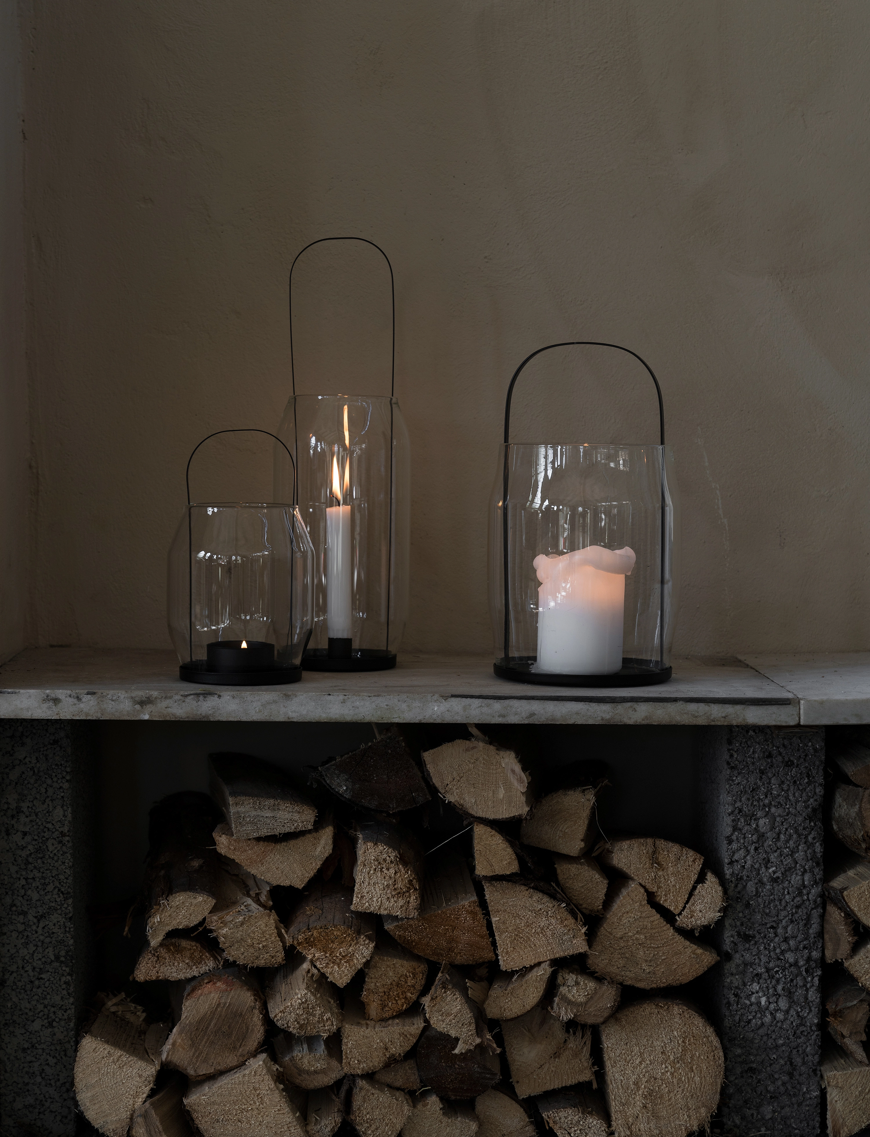 ERNST Lygte, H:22 cm, Candlesticks & Tealight Holders, Schwarz - Indoor Lanterns, Homeware