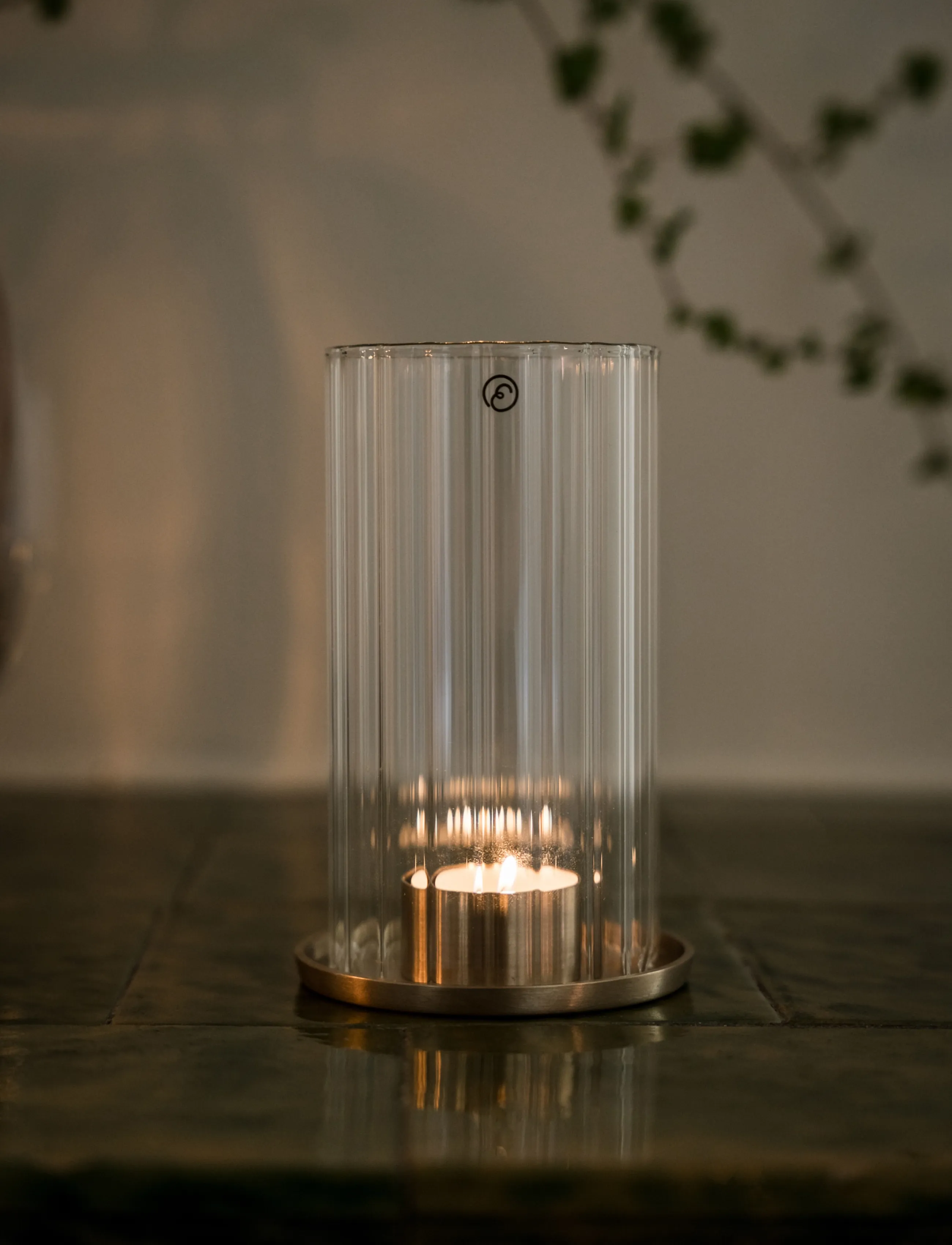 ERNST - Candleholder - ljushållare - brass / clear - 2