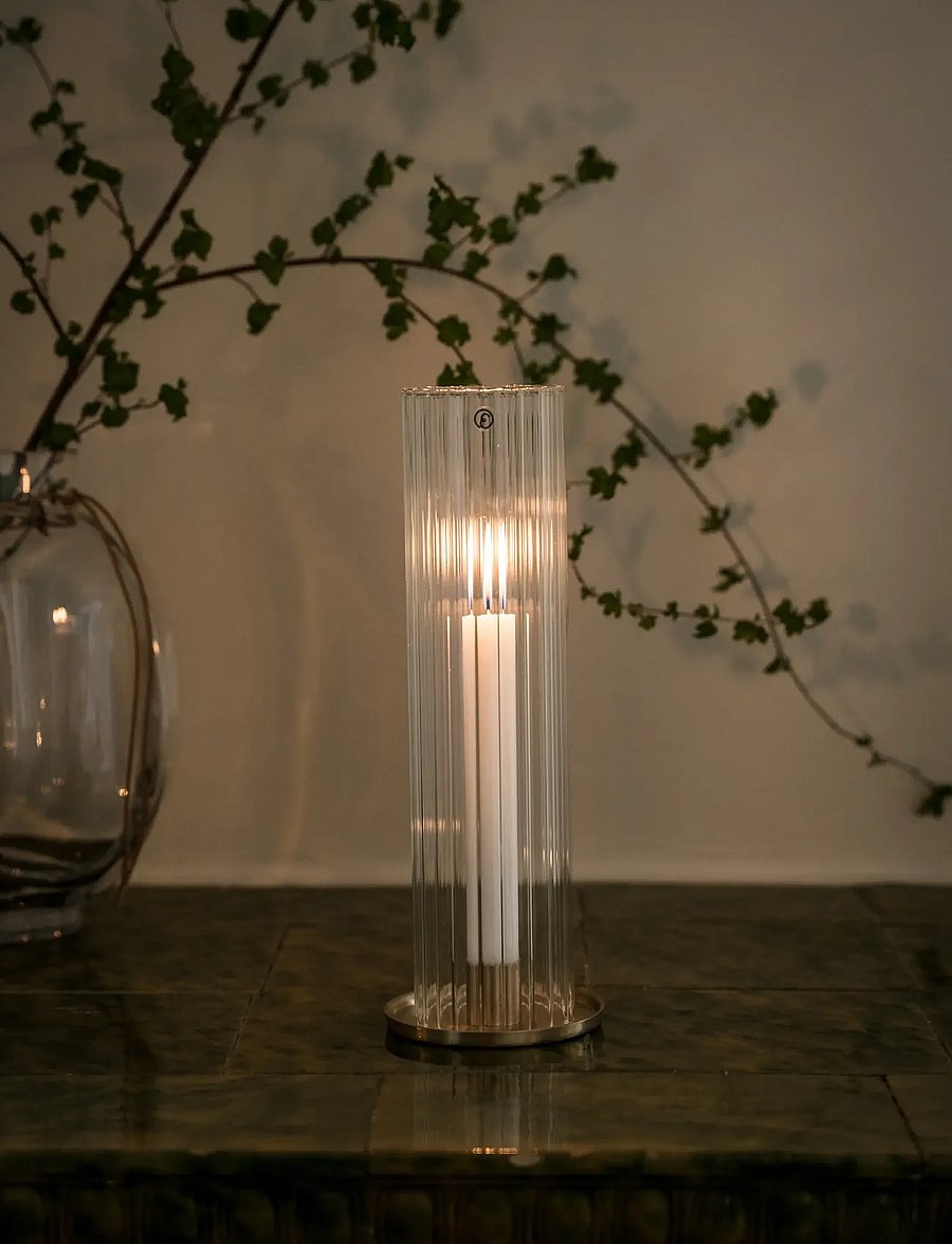 ERNST - Candleholder - teelichthalter - brass / clear - 0