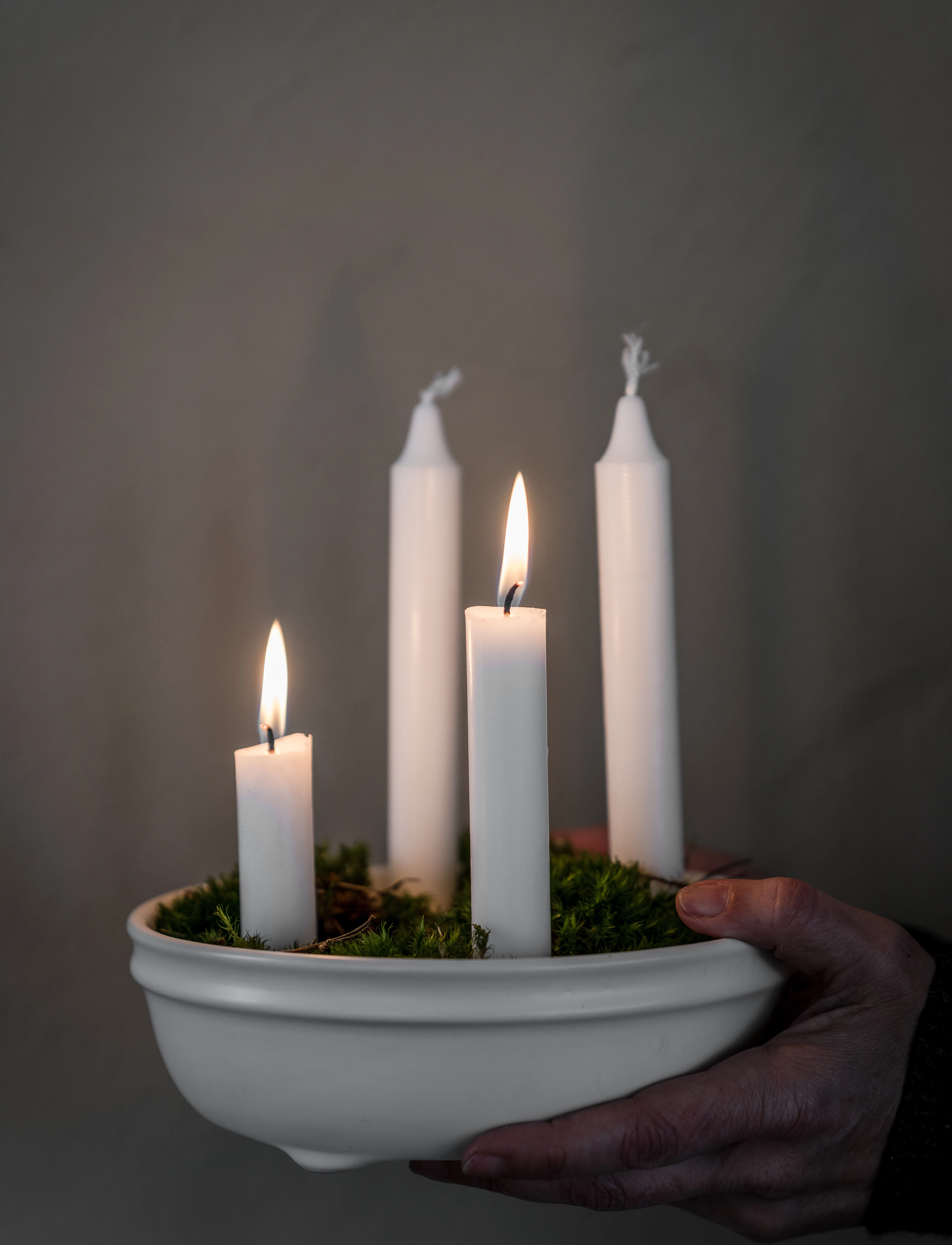 ERNST - Ljusskål 4 ljus naturvit glaserad - lägsta priserna - natural white - 1