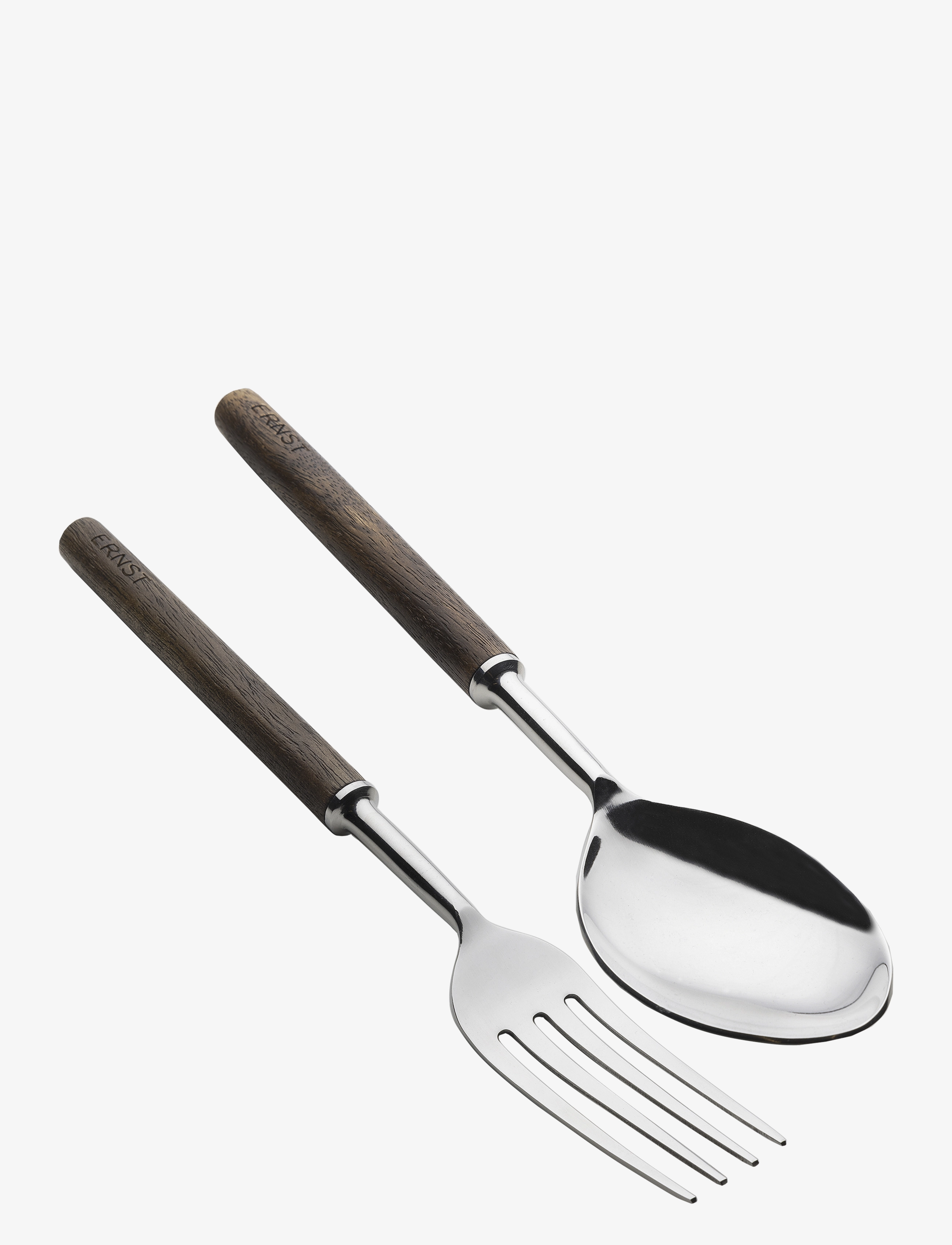 ERNST Salatbestik, 2-Delt Sæt, Salatbestik, Brun, Str: L:28CM