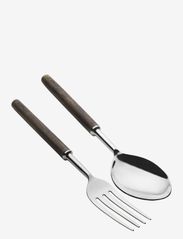 Fork and spoon for salad - DARKBROWN
