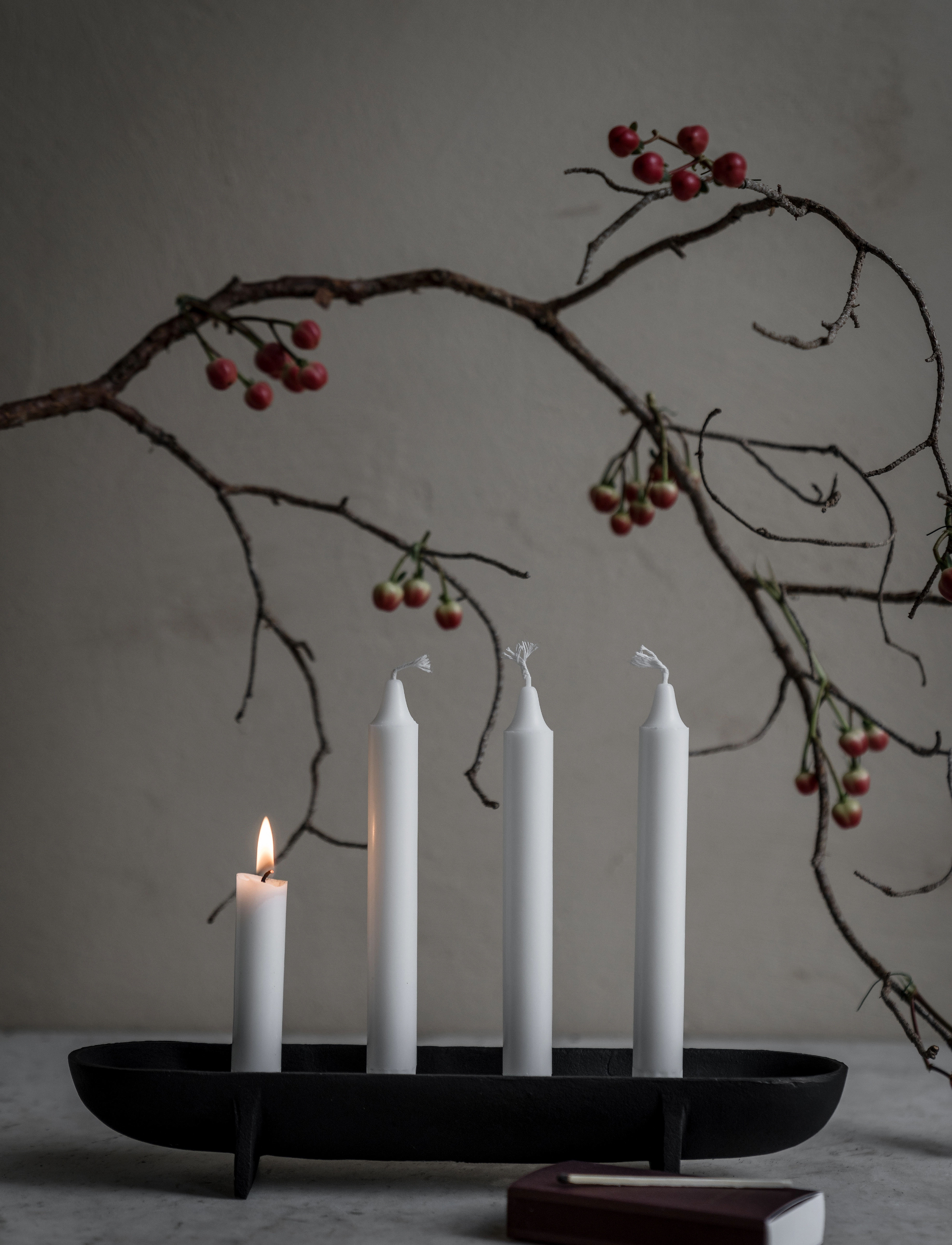 ERNST Tændstikæske »Enkla« Mørkerød, One Size, Candles, Rot - Pillar Homeware