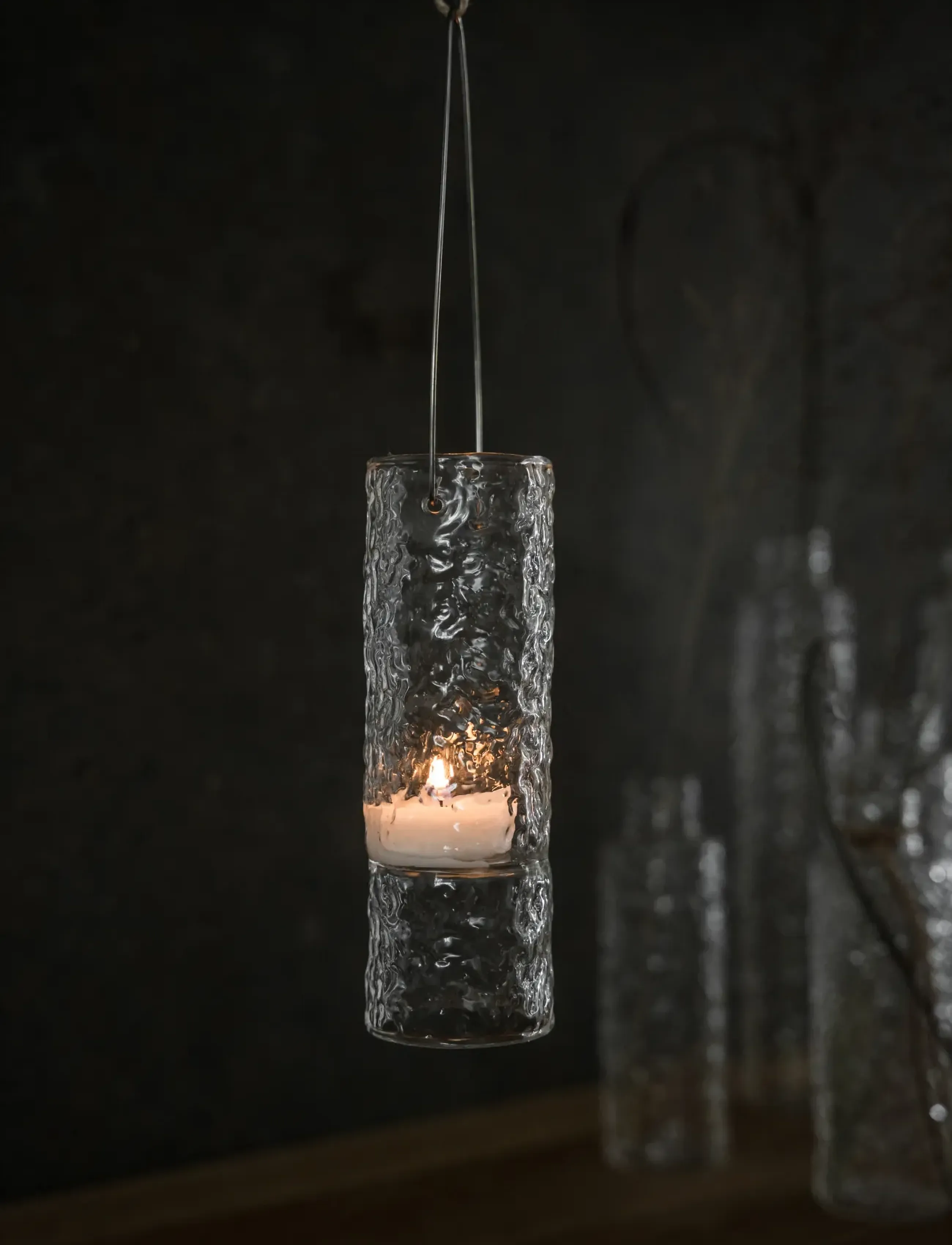 ERNST - Hanging candleholder - clear - 2