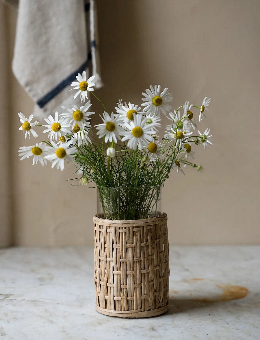 ERNST - Vase with basket - laternad - natural - 0