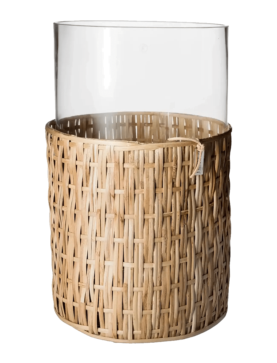 ERNST - Vase with basket - laternad - natural - 1