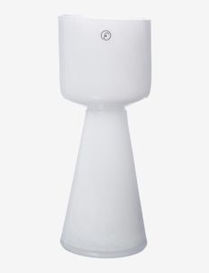 Glassvase/Candleholder d8 h20 white, ERNST