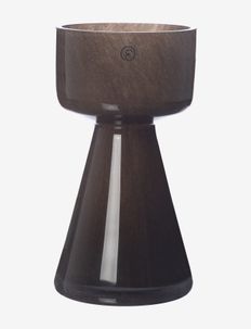 Glassvase/Candleholder d8 h15 brown, ERNST