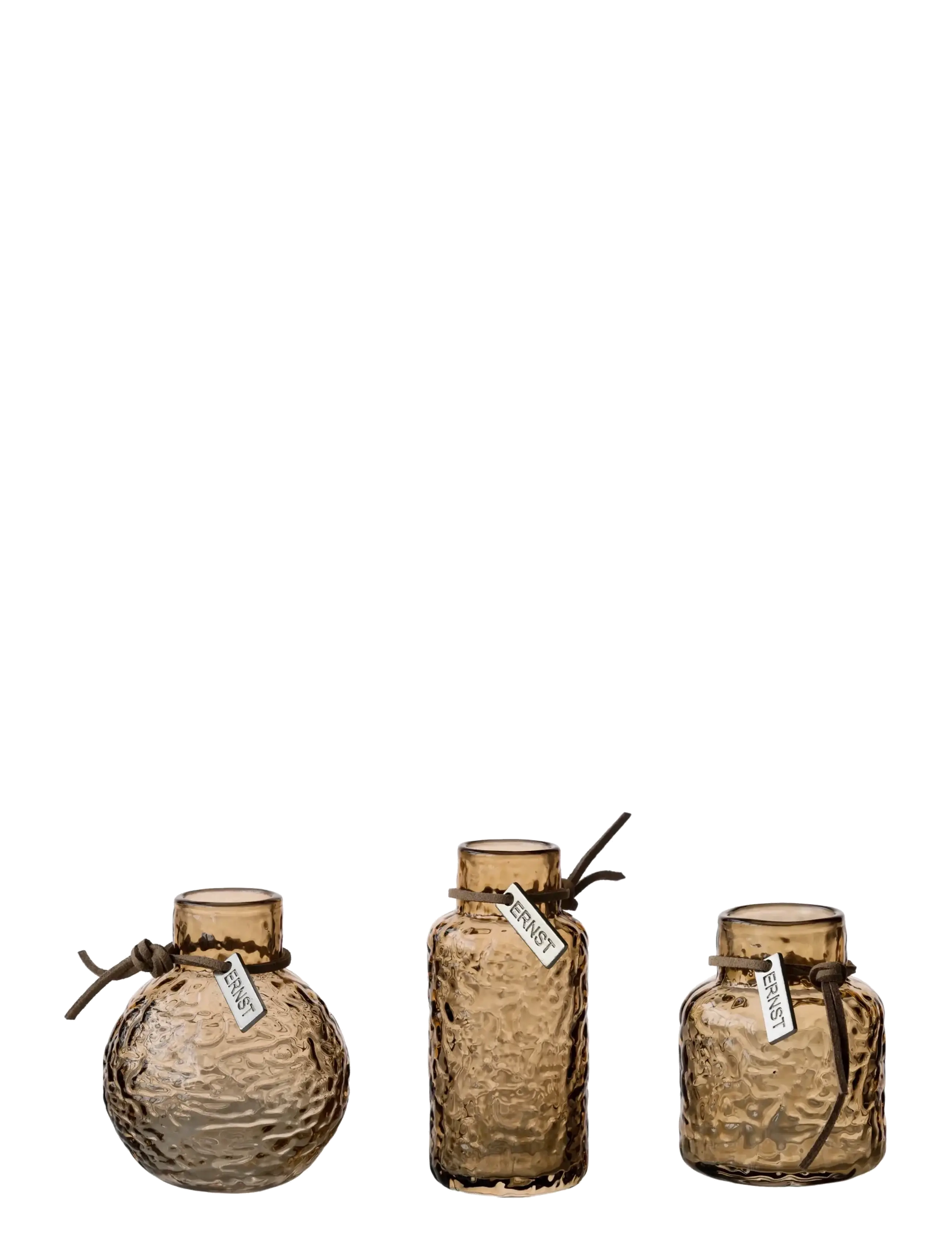 ERNST Glassvases 3-P, Vase, Brun, Str: ONE SIZE