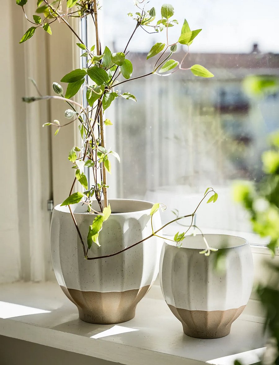 ERNST - Pot - blumentöpfe - white/natural - 1