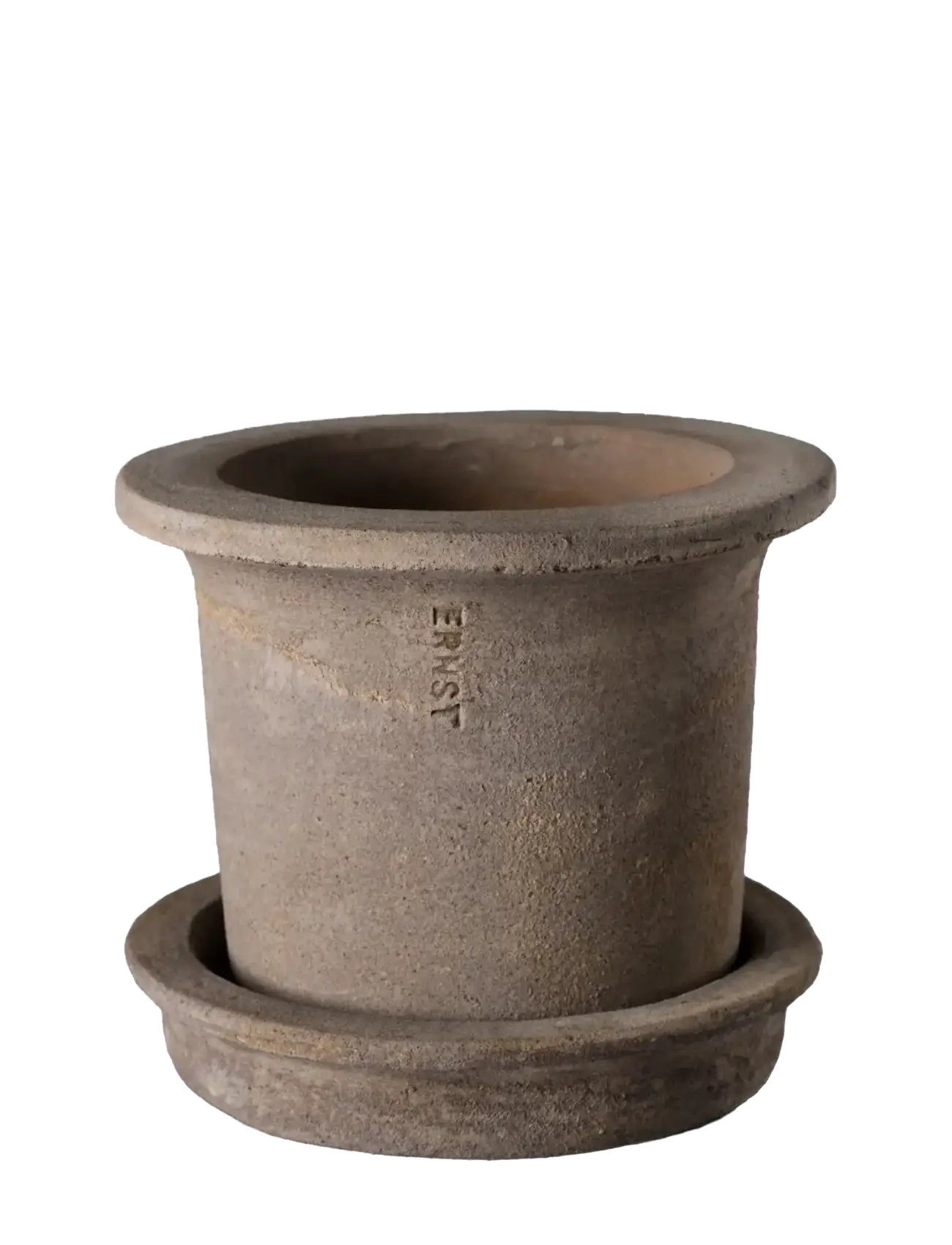 ERNST Pot w saucer - Interiør - TERRACOTTA / grey