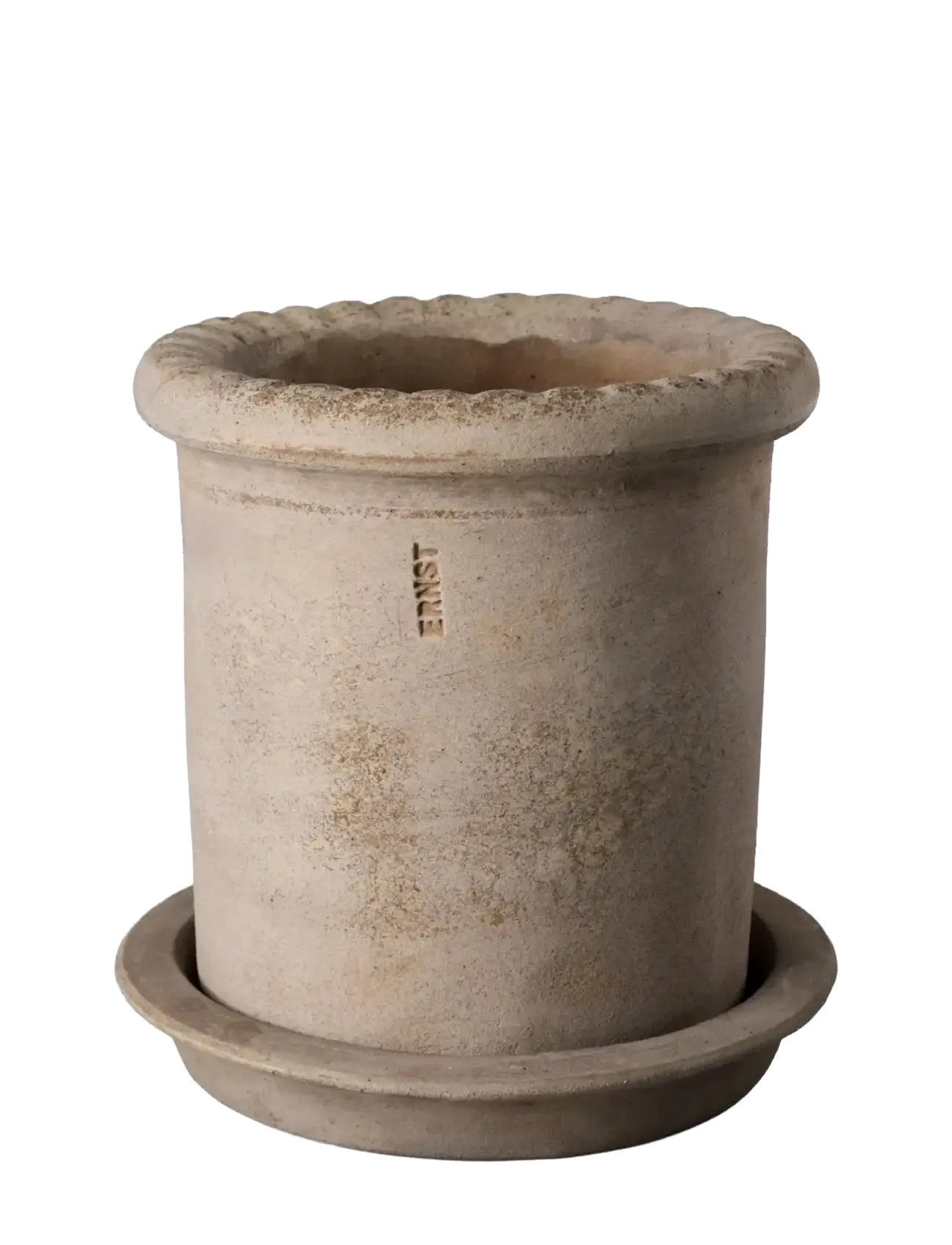 ERNST Pot w saucer - Õues - TERRACOTTA / beige