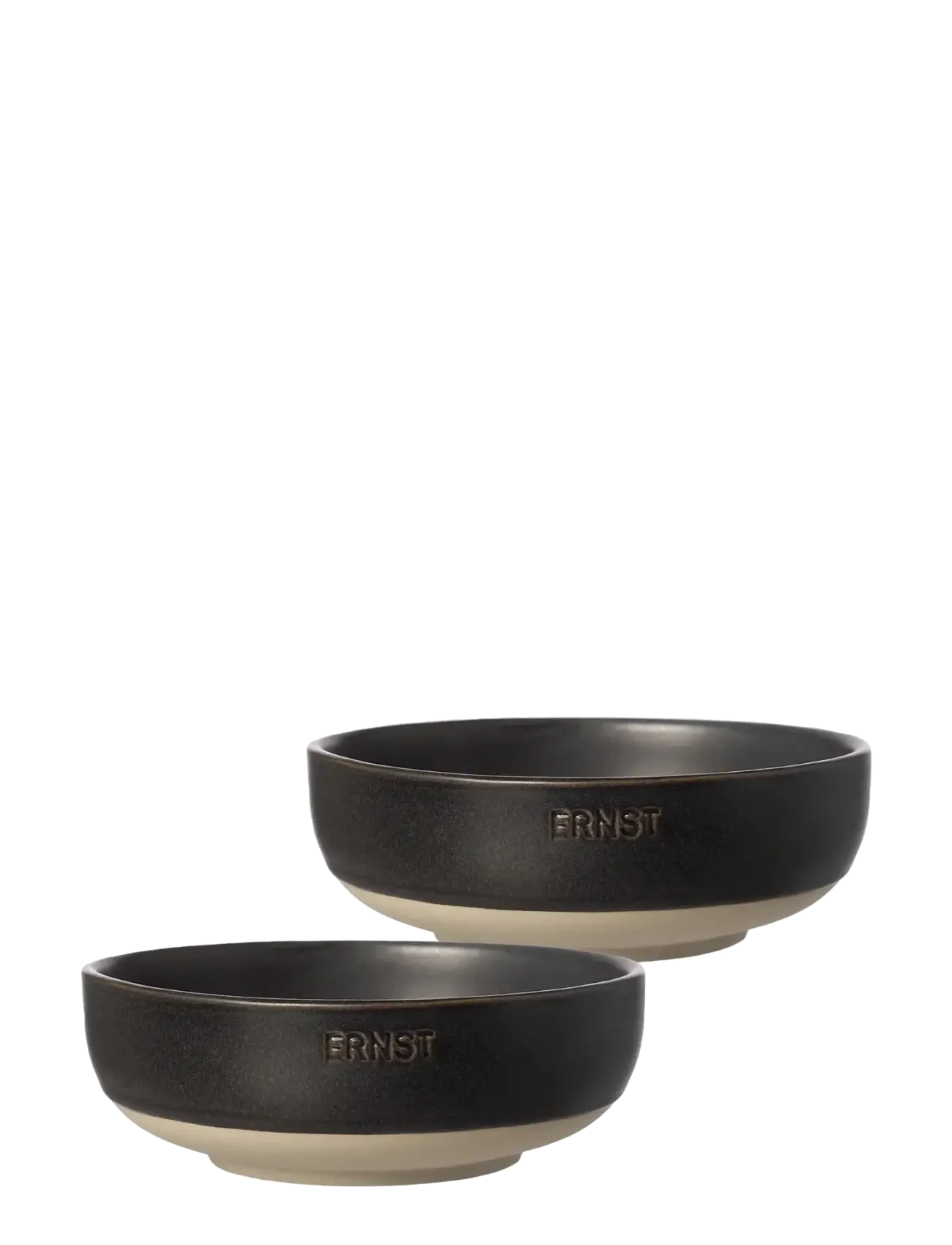 Bowl 2-pack - BLACK MAT/NATURAL