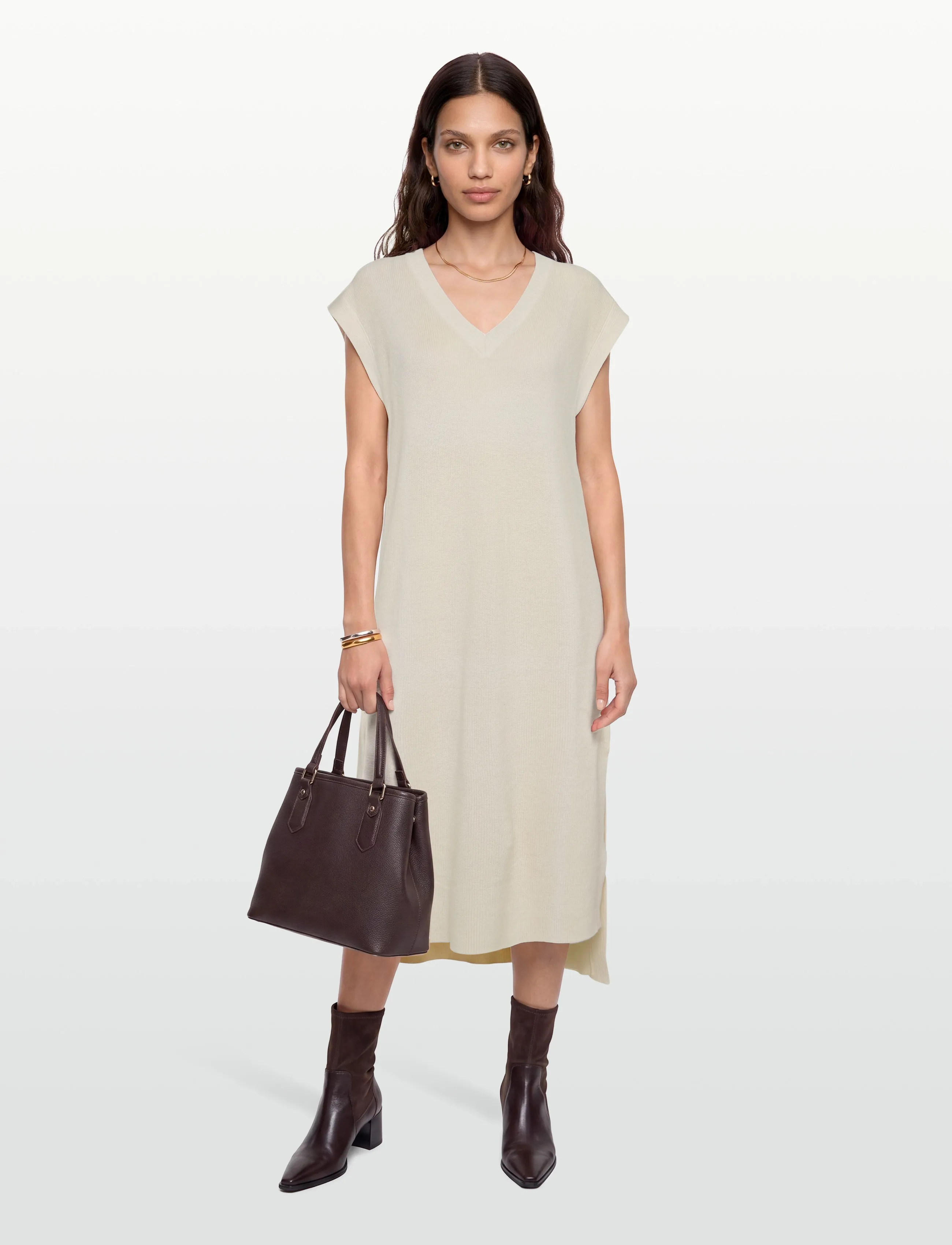 Esme Studios ESJune No Sleeve Dress Knit - Knitted Dresses - PRISTINE / cream