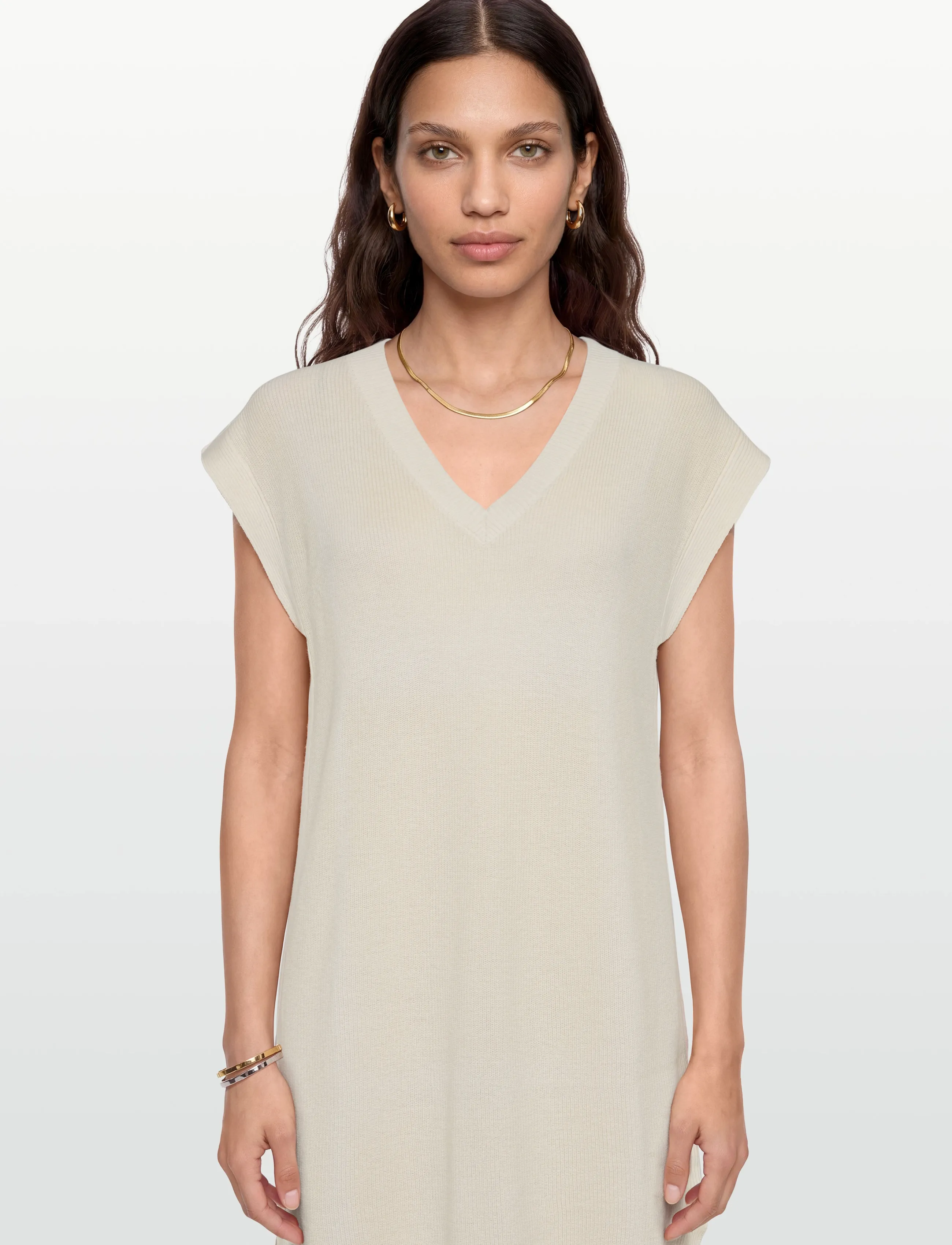 Esme Studios - ESJune No Sleeve Dress Knit - megztos suknelės - pristine - 3