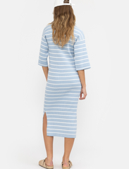 Esme Studios - ESAura Polo Dress Knit - bodycon dresses - blue fog stripes - 3