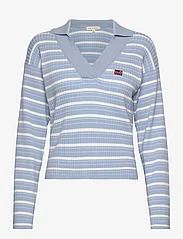 Esme Studios - ESAura Polo Knit - megzti drabužiai - blue fog stripes - 0
