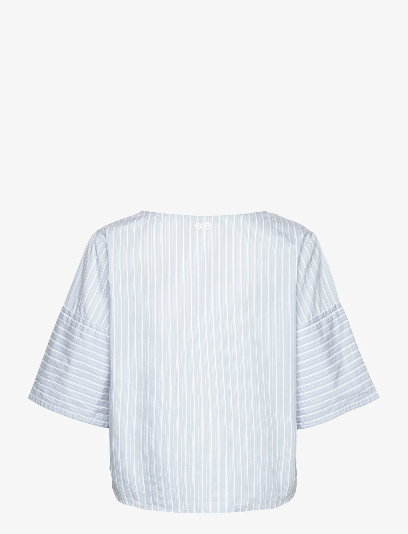 Esme Studios - ESNeva 2/4 Blouse - short-sleeved blouses - blue fog stripes - 1