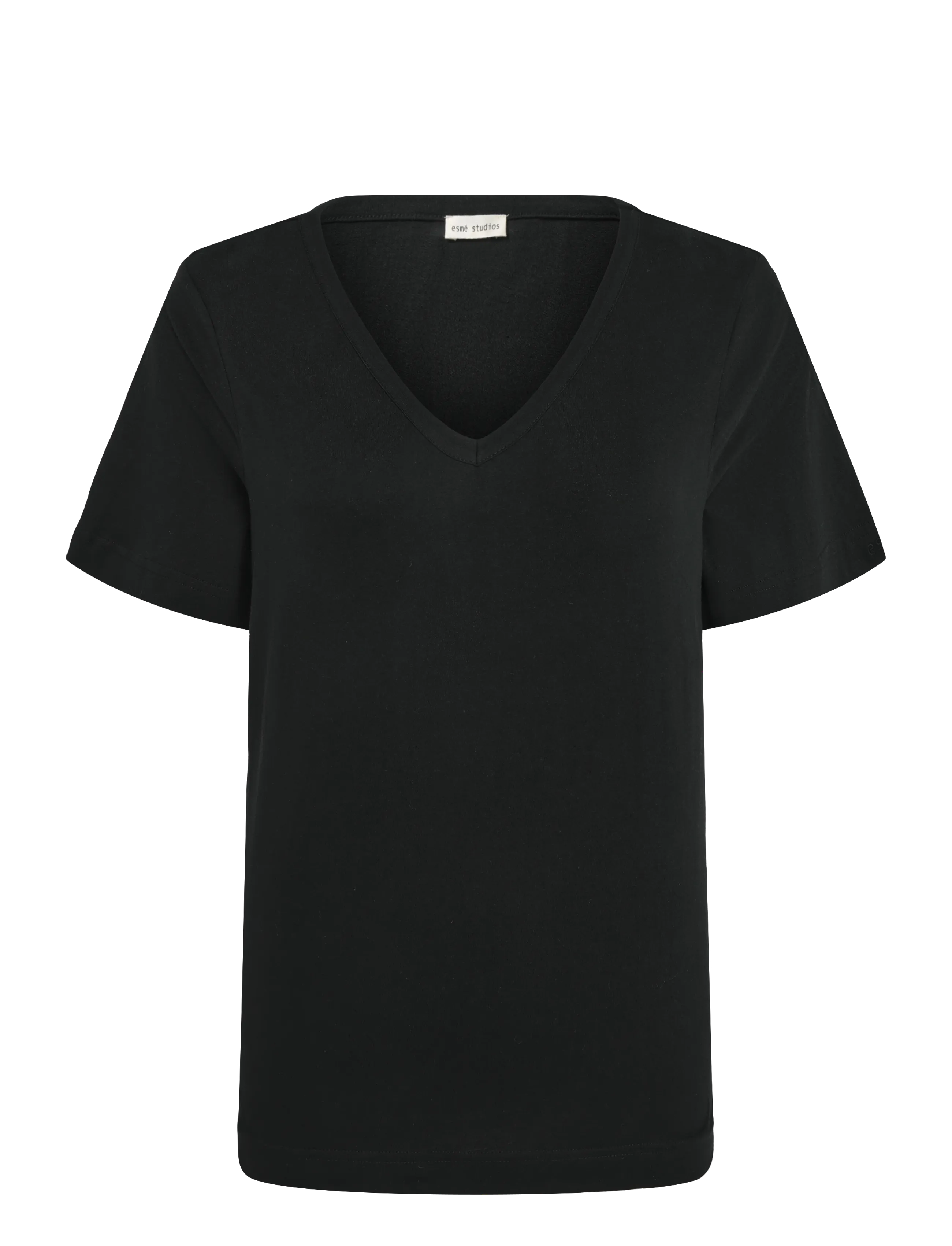 Esme Studios ESSigne V-neck T-shirt GOTS - Booztlet only women - BLACK / black
