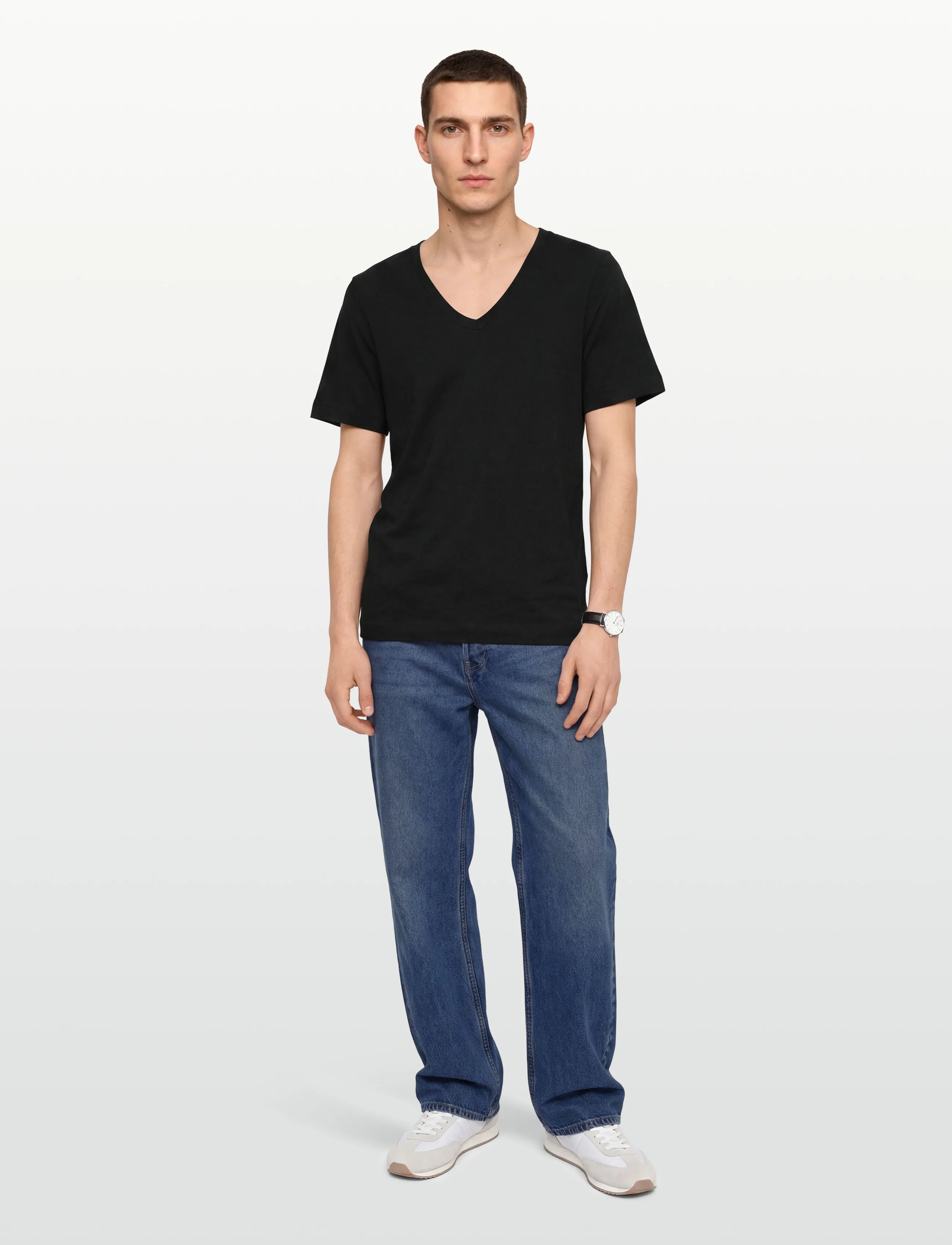 Esme Studios - ESSigne V-neck T-shirt GOTS - die niedrigsten preise - black - 0