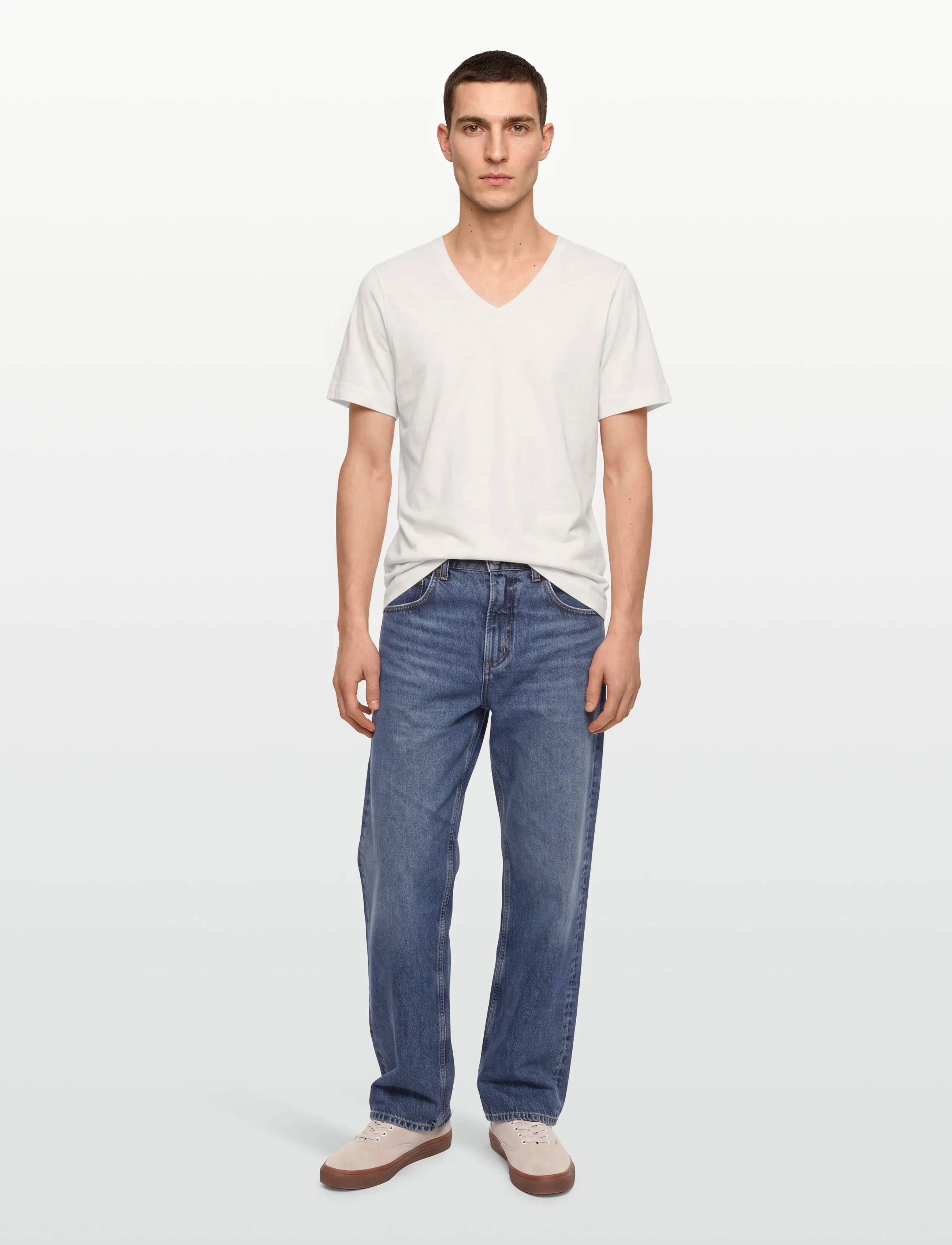 Esme Studios - ESSigne V-neck T-shirt GOTS - laveste priser - snow white - 0