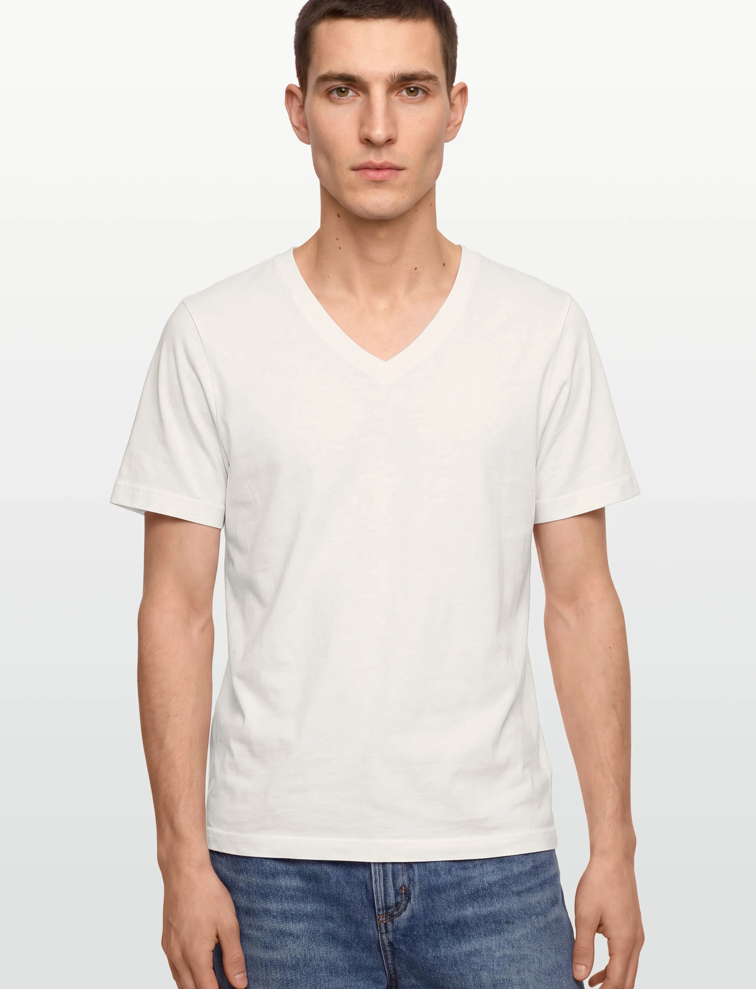 Esme Studios - ESSigne V-neck T-shirt GOTS - laveste priser - snow white - 3
