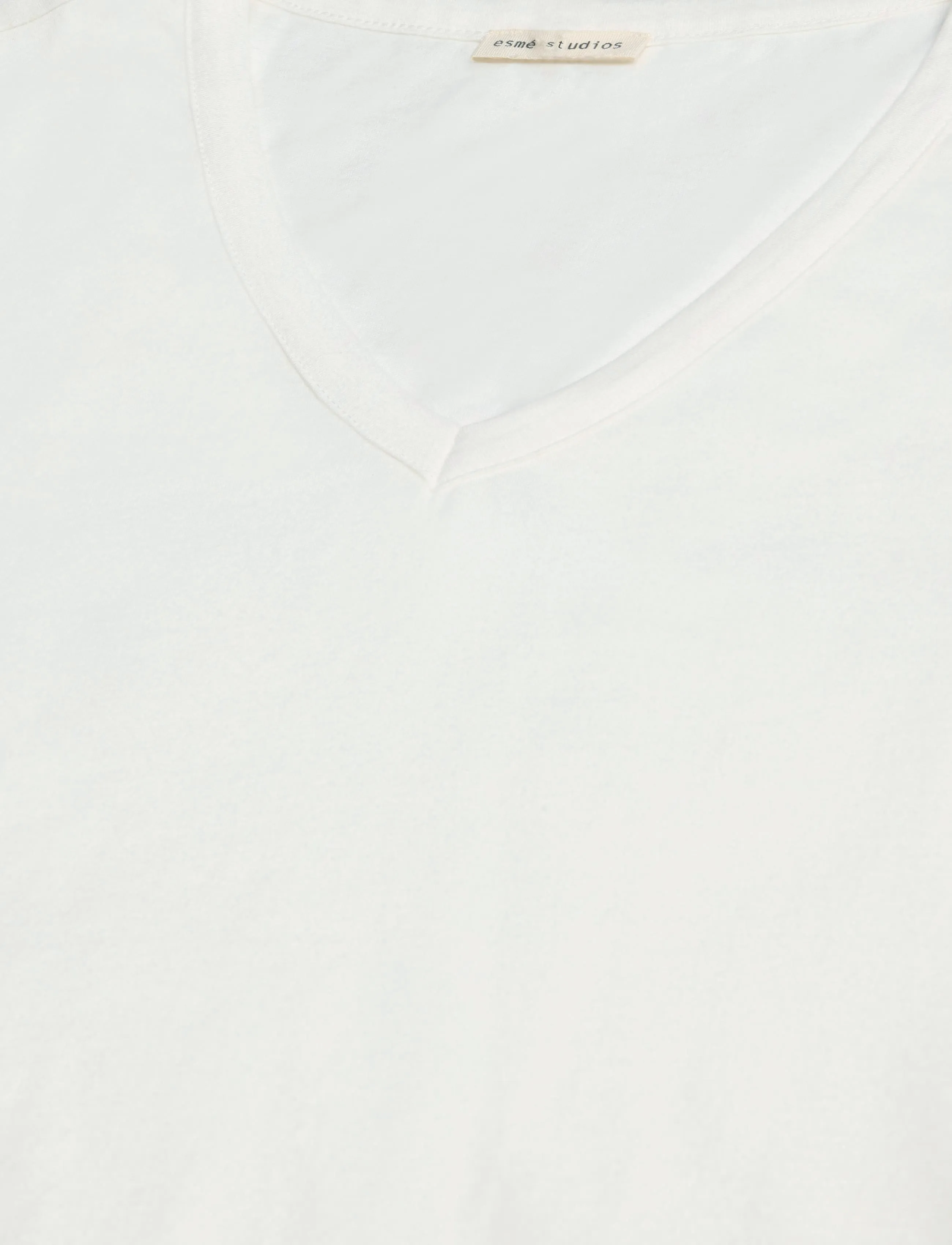 Esme Studios - ESSigne V-neck T-shirt GOTS - laveste priser - snow white - 5