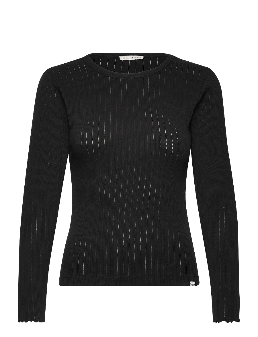 Esme Studios - ESElla LS Top GOTS - langärmlige tops - black - 0