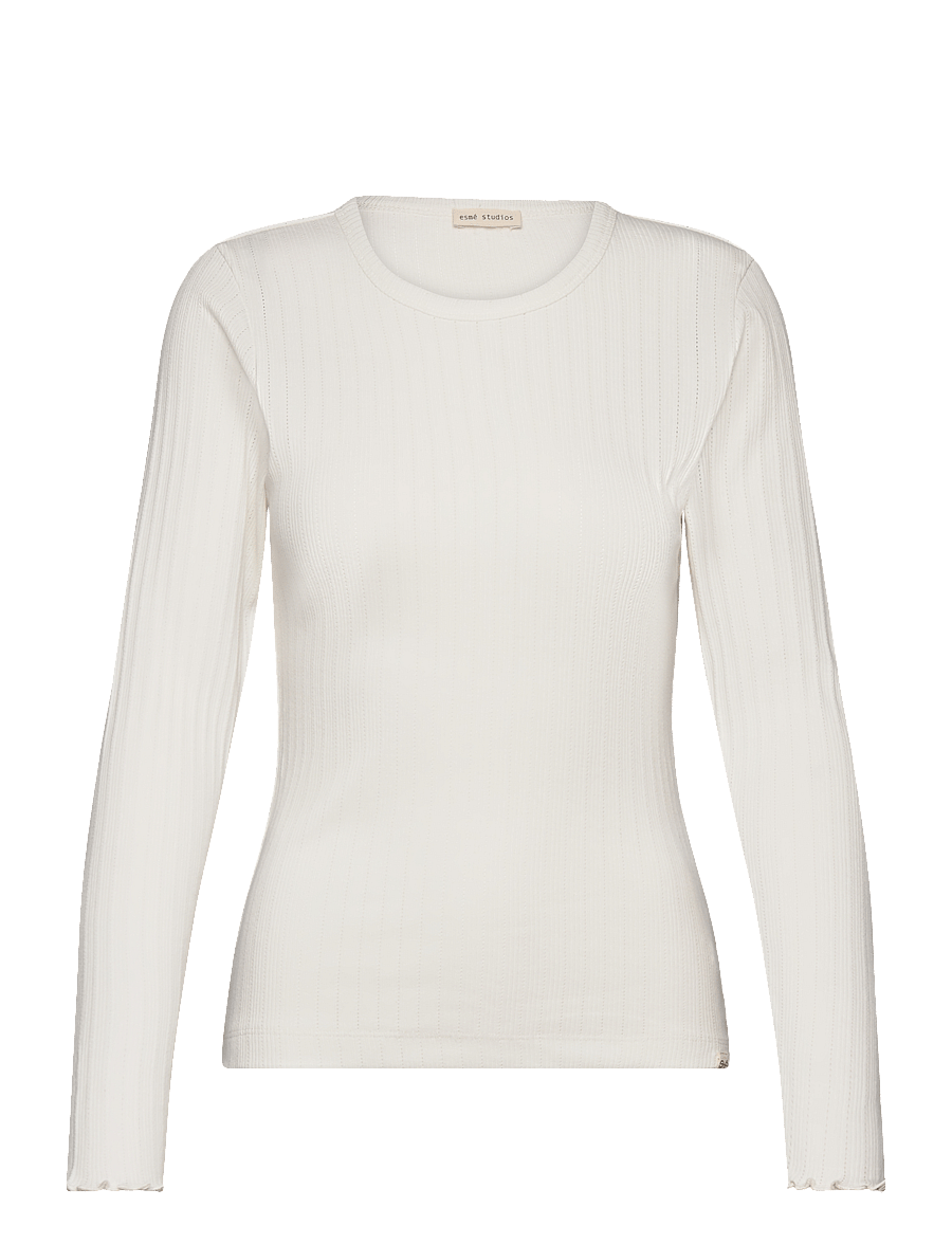 Esme Studios - ESElla LS Top GOTS - langärmlige tops - snow white - 0