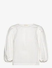Esme Studios - ESRikka 3/4 Blouse - long-sleeved blouses - snow white - 0