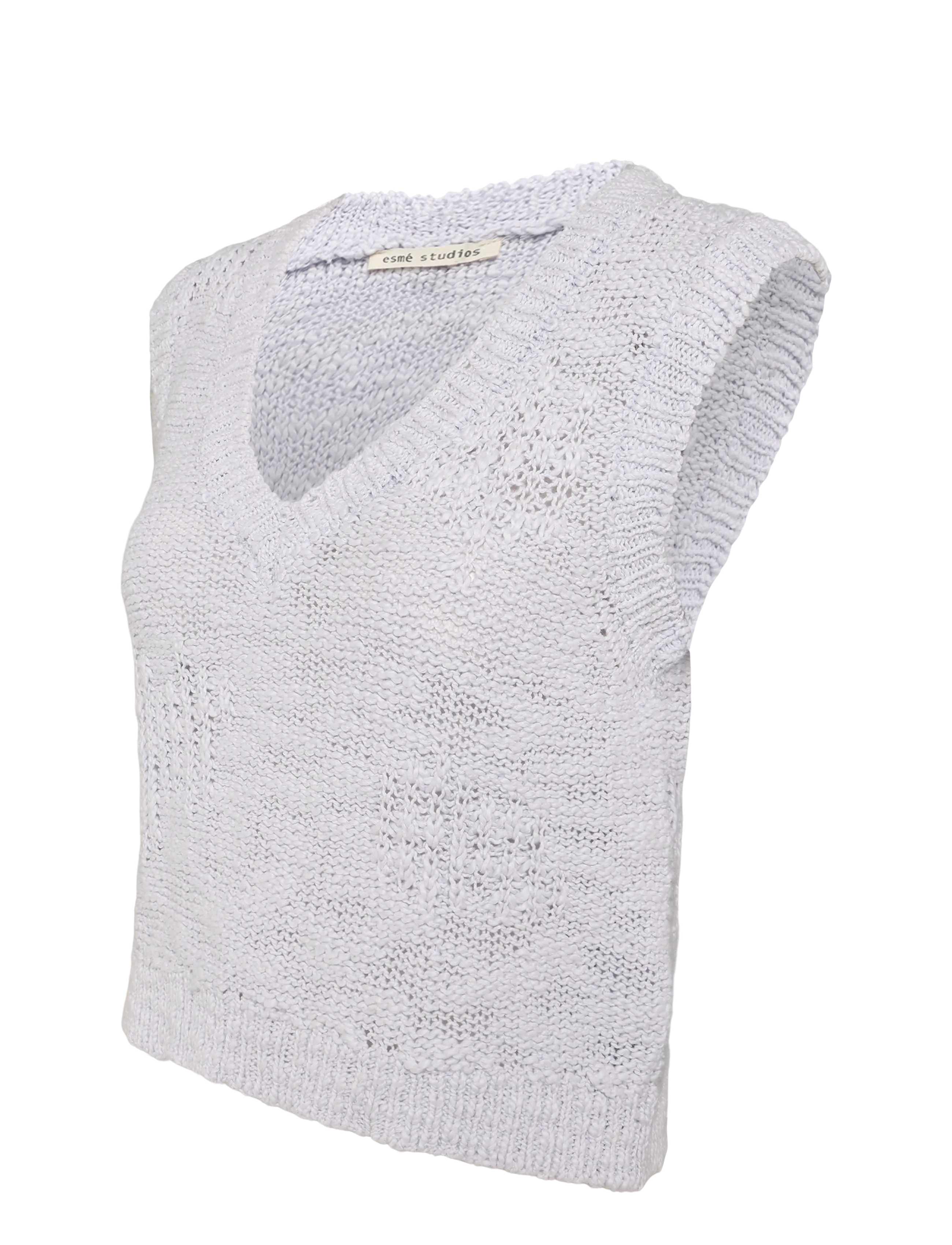Esme Studios - ESLucca Knit Vest GOTS - strikveste - lilac hint - 2