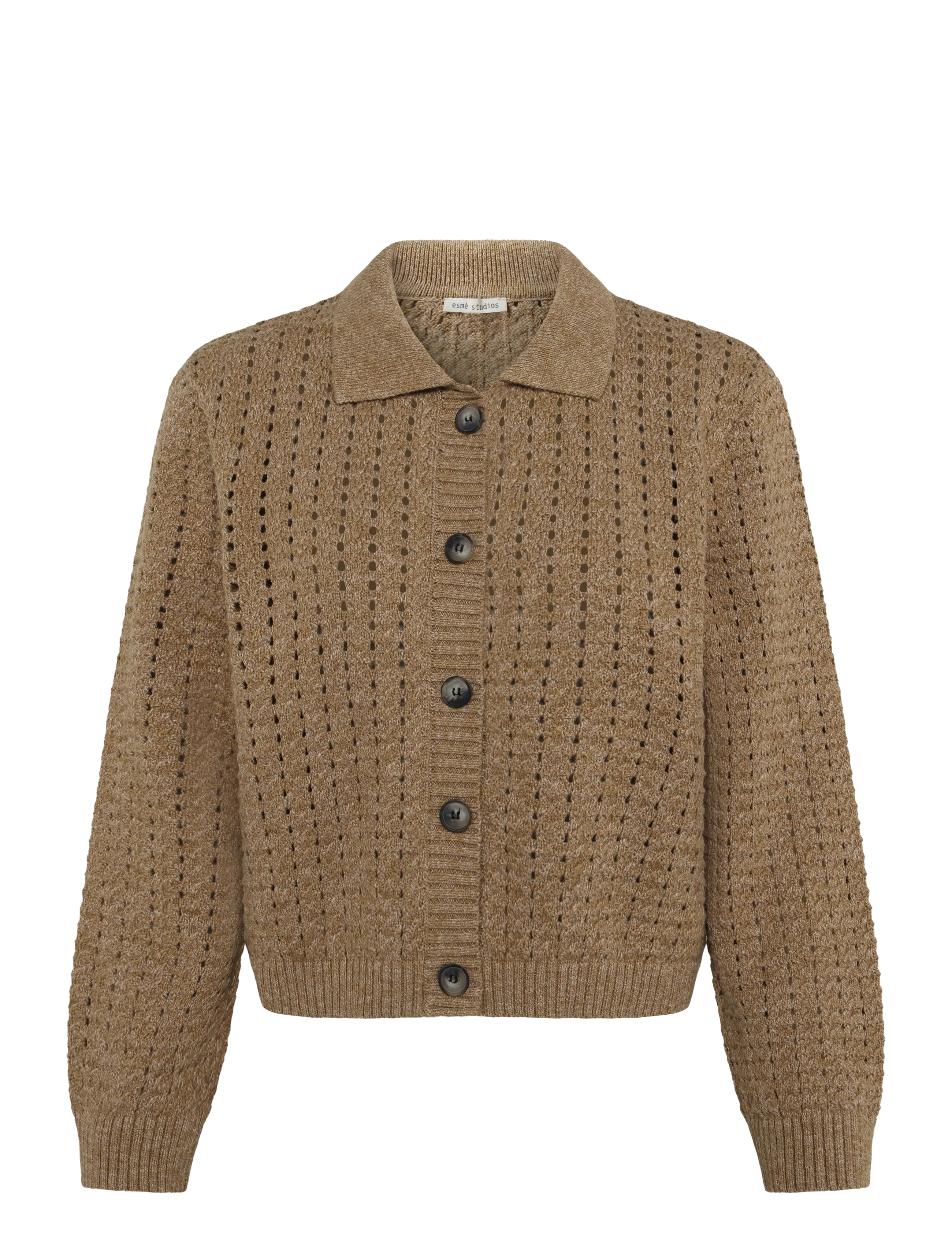 Esme Studios ESSaga Knit Cardigan GOTS - Esme Studios - INCENSE MÉLANGE / beige